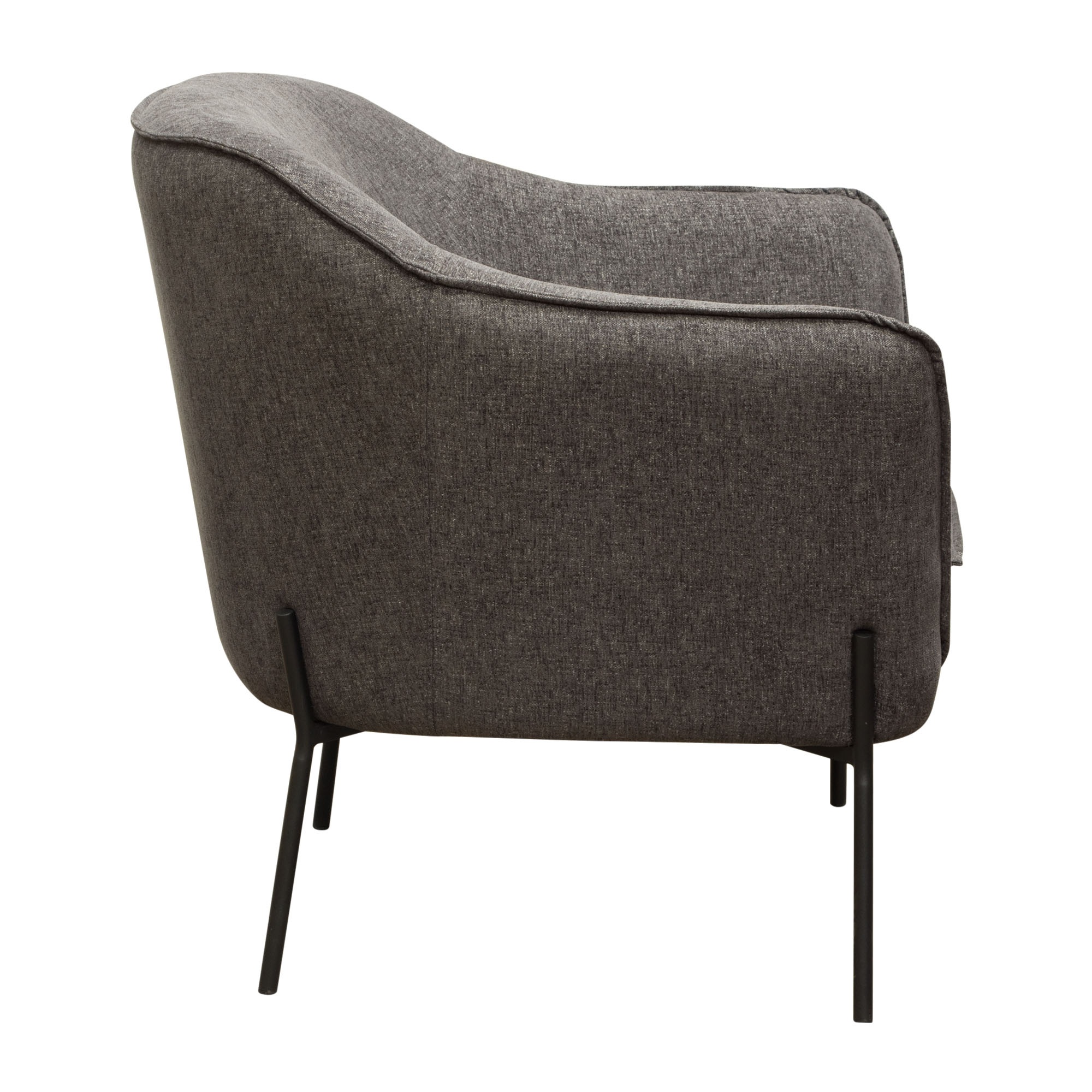 Status Accent Chair in Grey Fabric with Metal Leg by Diamond Sofa