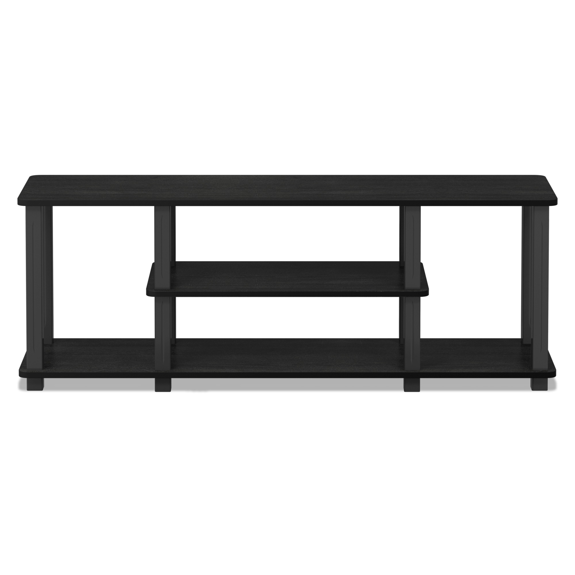 Furinno 18027 Turn-S-Tube No Tools 3D 3-Tier Entertainment TV Stands with Square Tube, Americano/Black