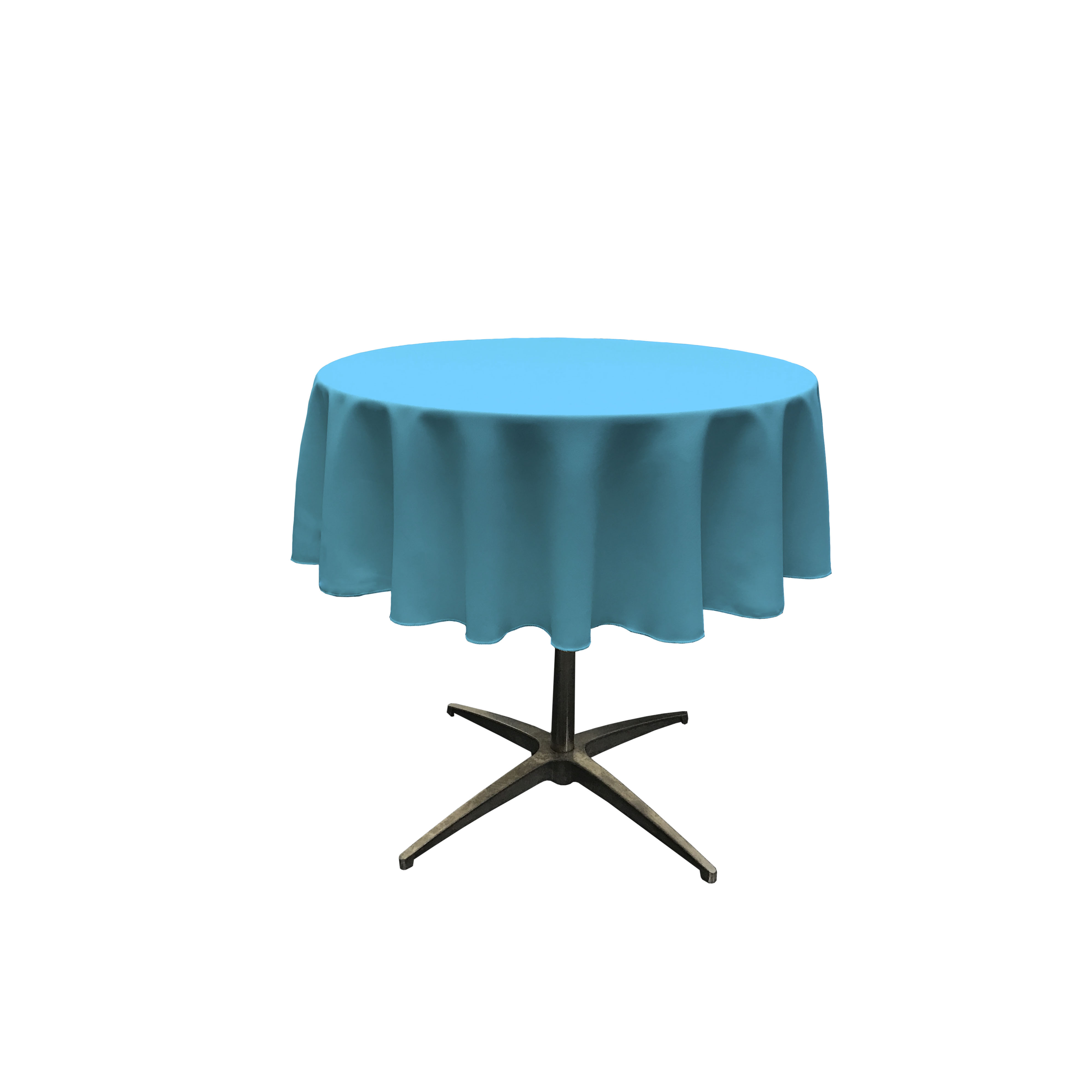 LA Linen Polyester Poplin Tablecloth 51-Inches Round, Dark Turquoise