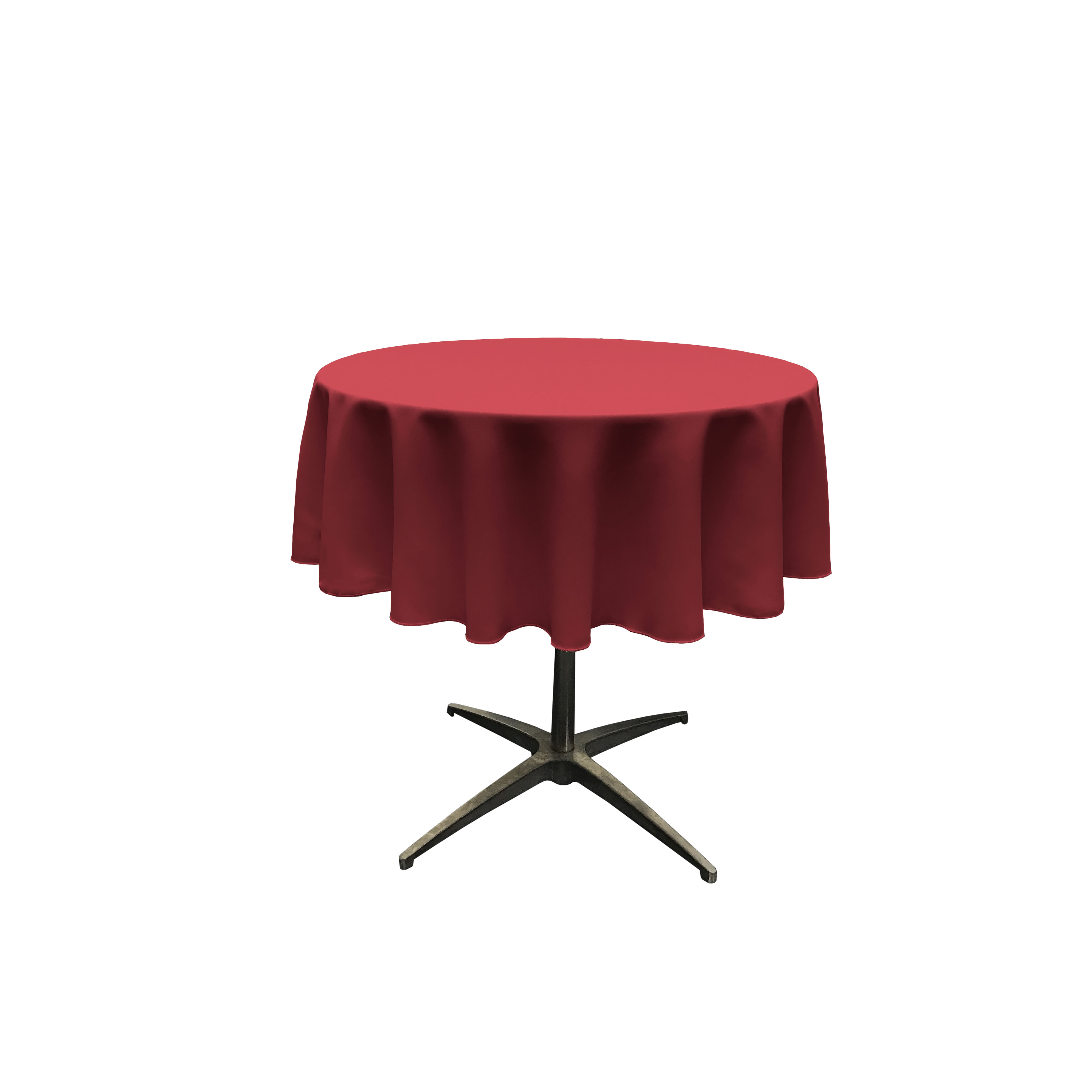 LA Linen Polyester Poplin Tablecloth 58-Inches Round, Cranberry