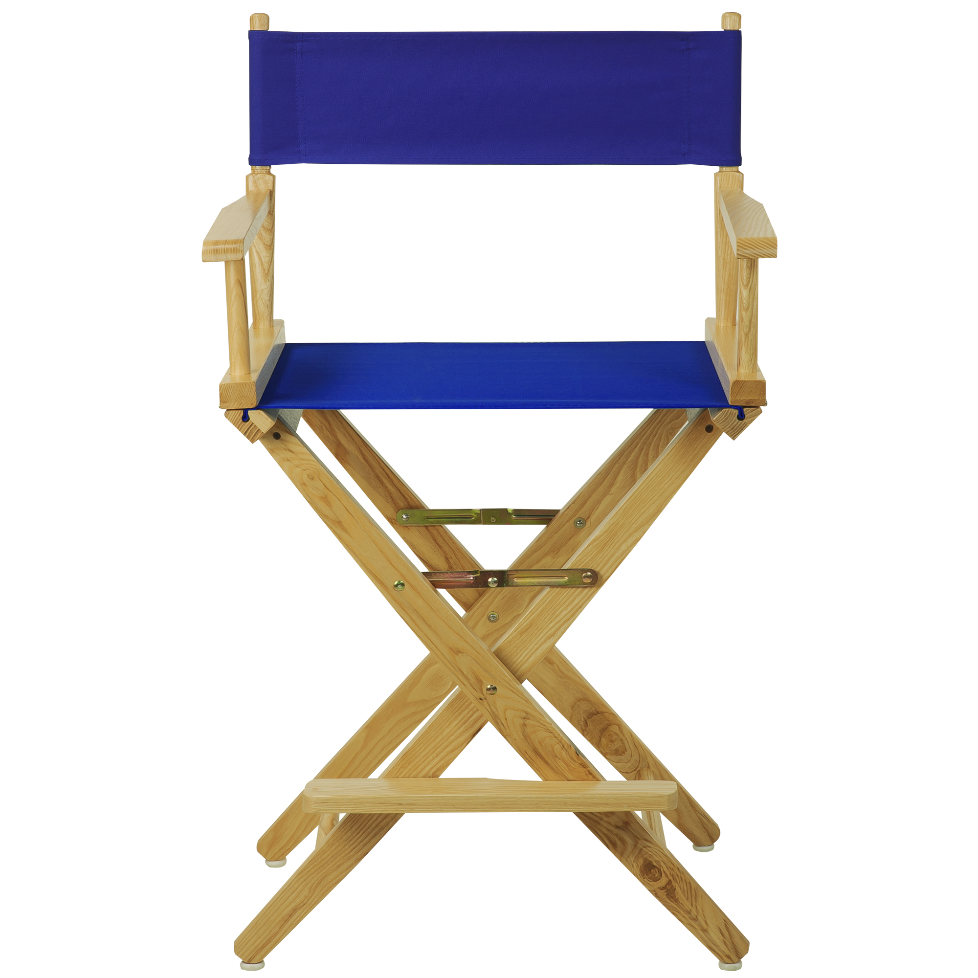 Extra-Wide Premium 24"  Directors Chair Natural Frame W/Royal Blue Color Cover