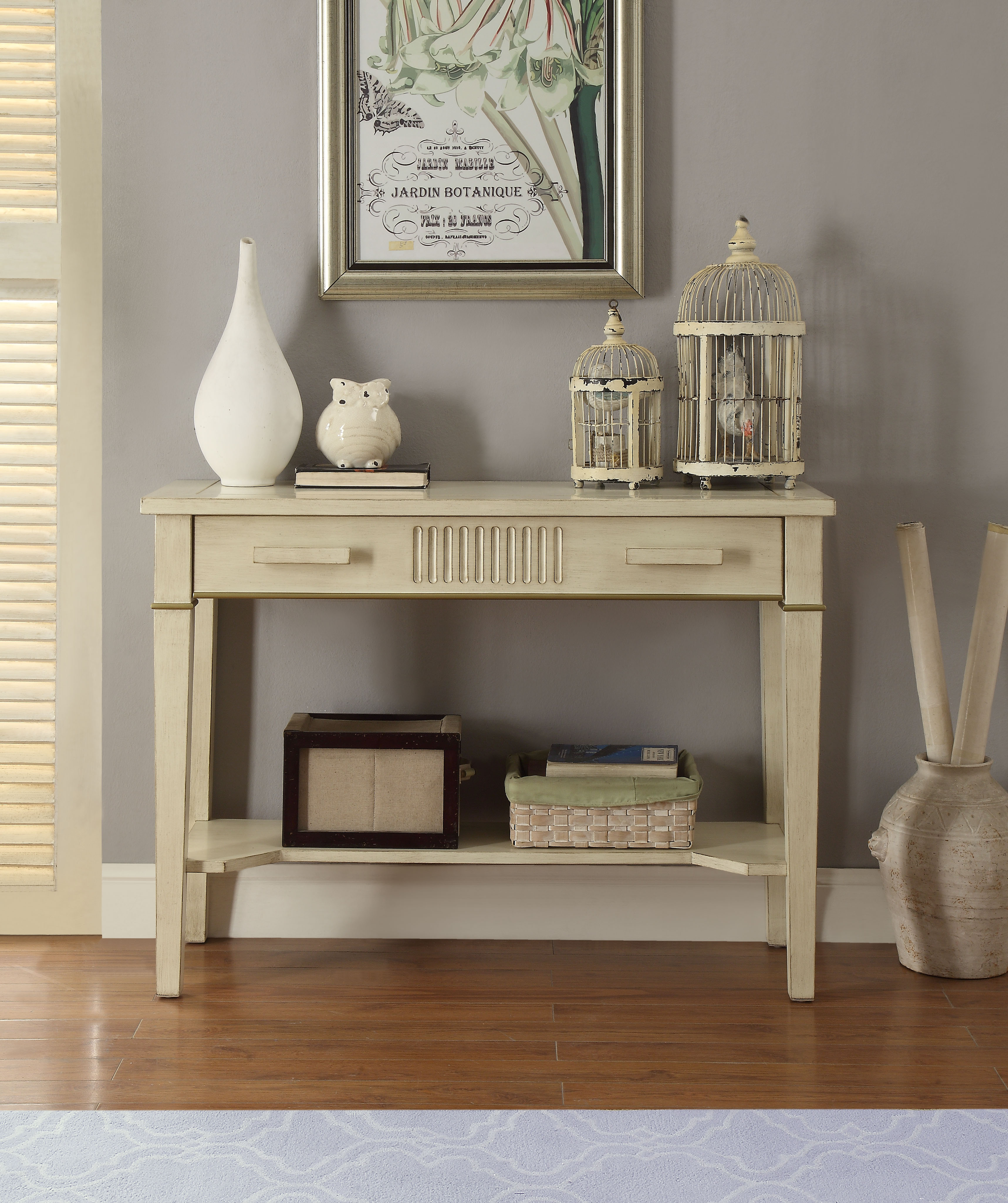 Acme Furniture ACME Siskou Console Table in Antique White