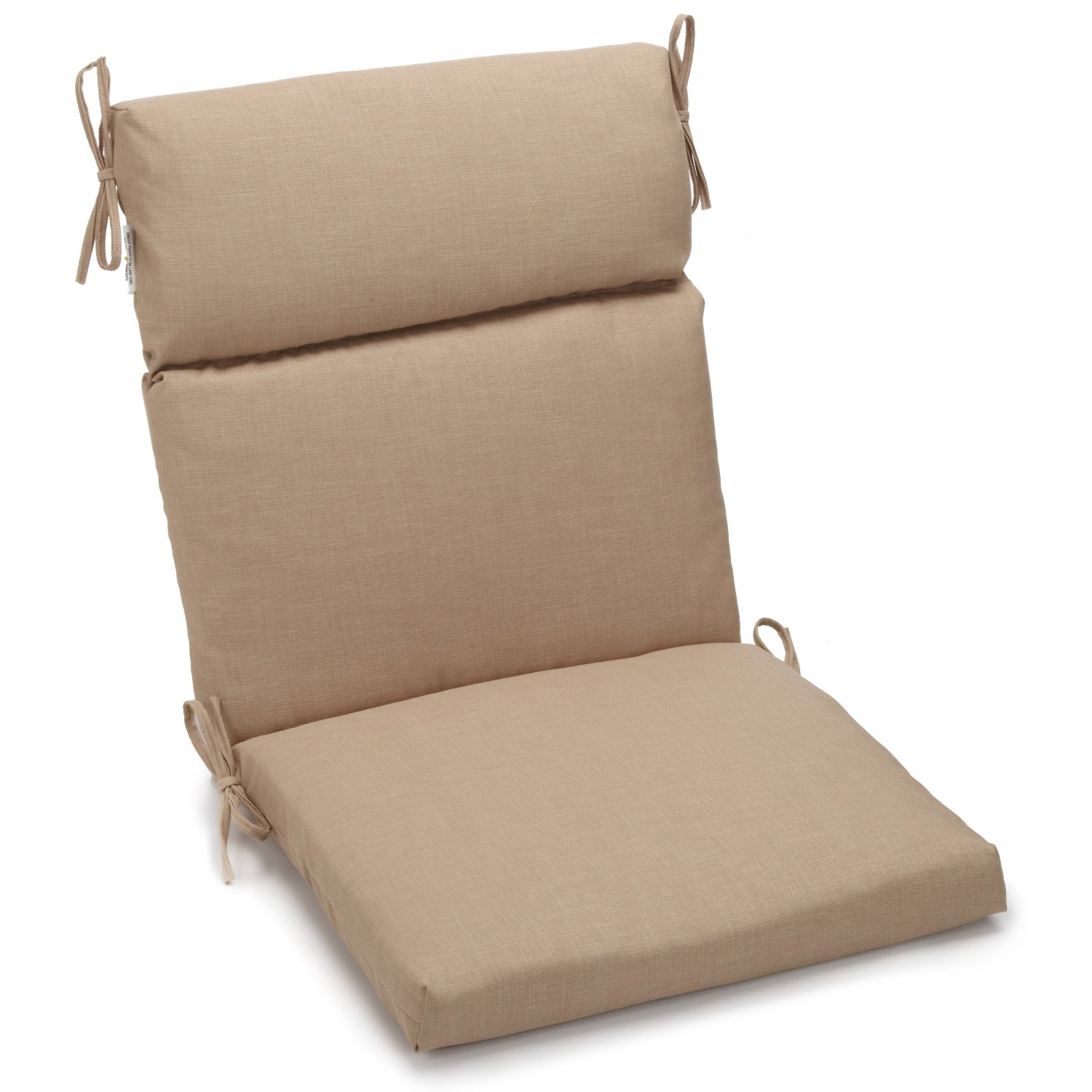 20-inch by 42-inch Spun Polyester Outdoor Squared Seat/Back Chair Cushion - Sandstone