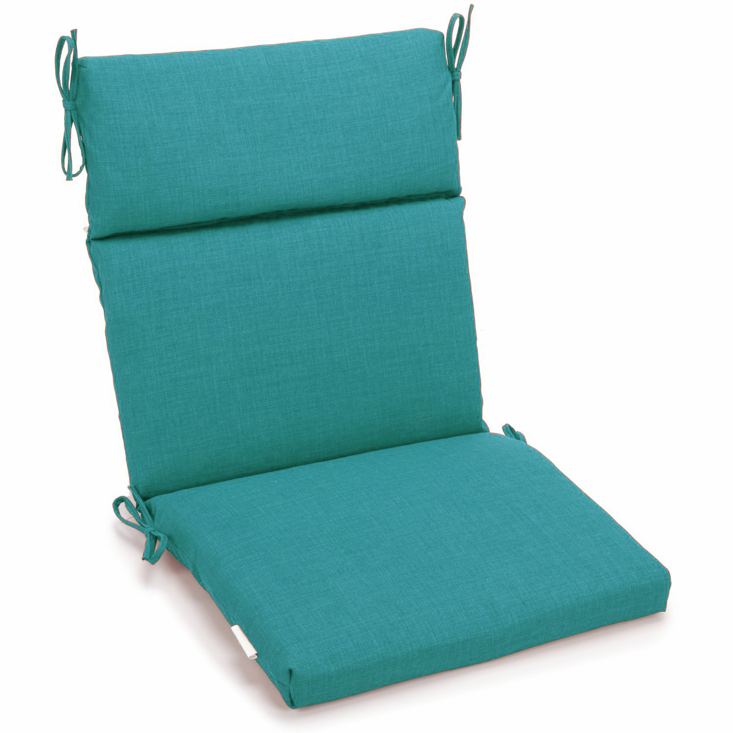 22-inch by 45-inch Spun Polyester Outdoor Squared Seat/Back Chair Cushion - Aqua Blue