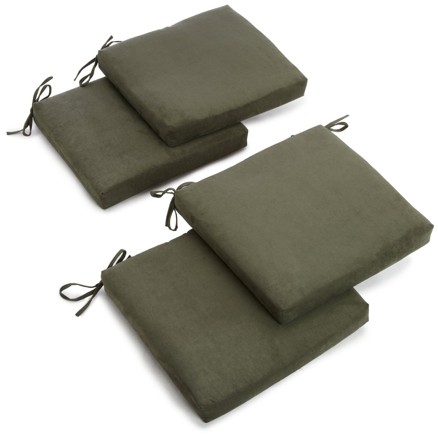 20-inch by 19-inch Polyester Chair Cushion Black Set of Four 20-inch by 19-inch Polyester Chair Cushion Black Set of Four