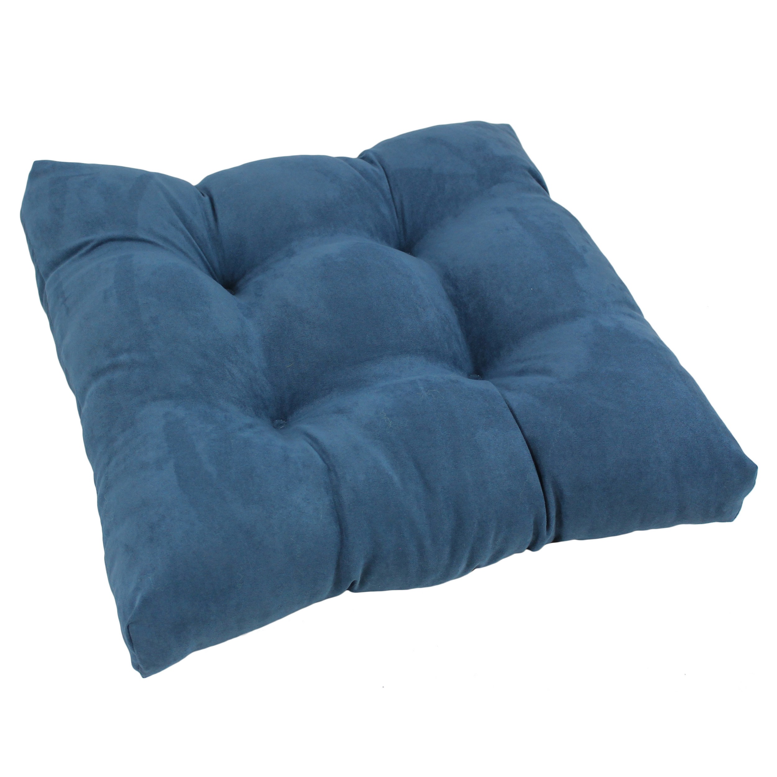 19-inch Squared Microsuede Tufted Dining Chair Cushion - Indigo