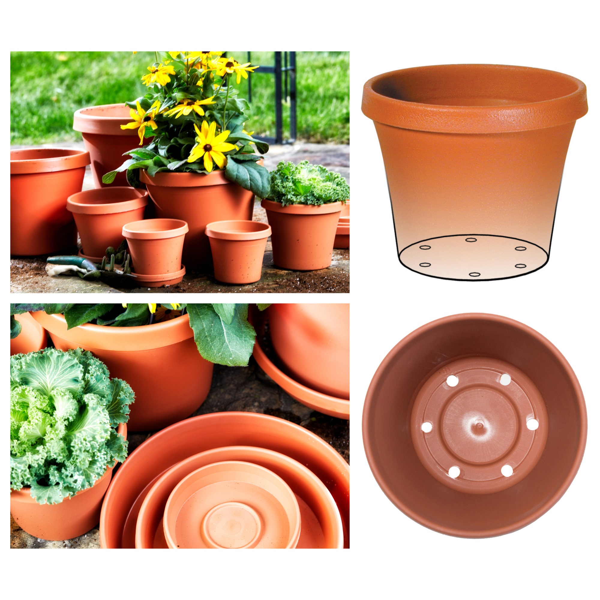 Bloem Terra Pot Planter 24 Peppercorn