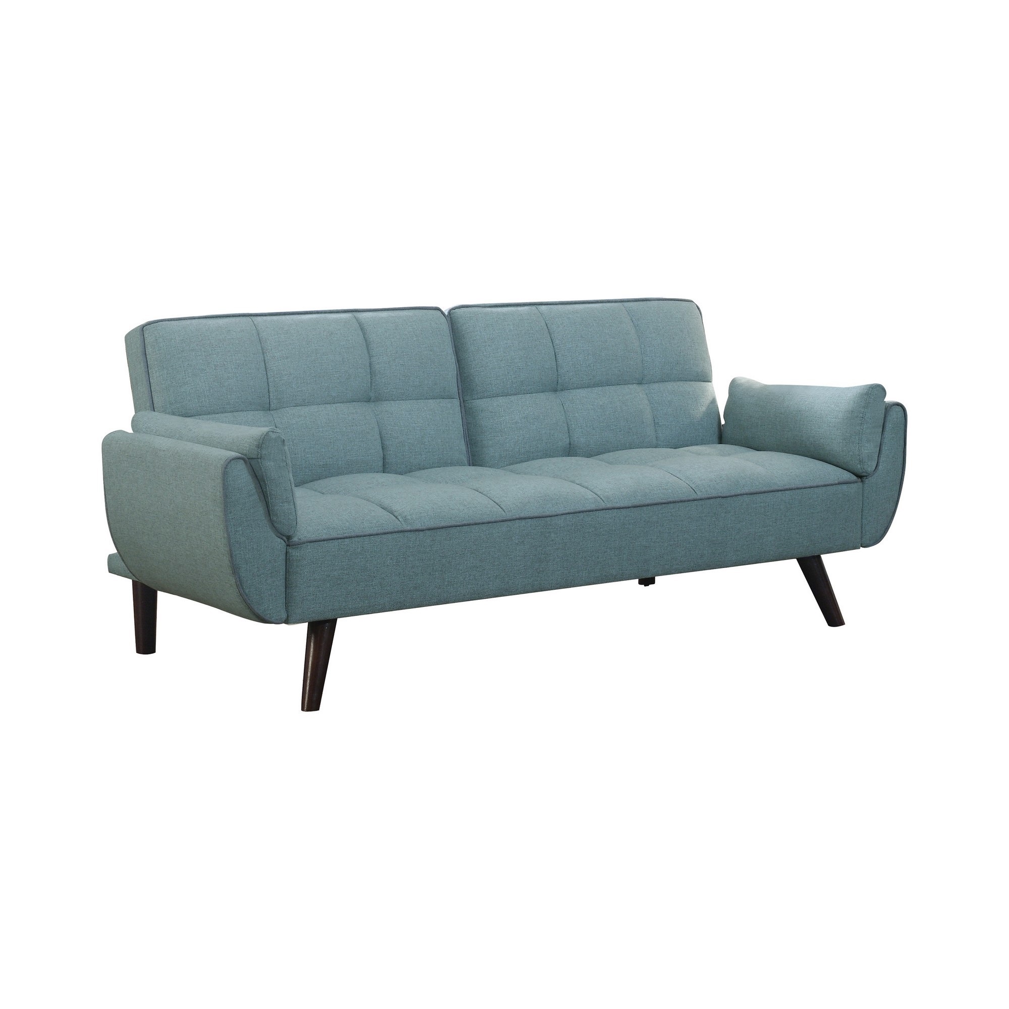 Benjara Tufted Stitching Fabric Sofa Bed with Splayed Legs, Blue