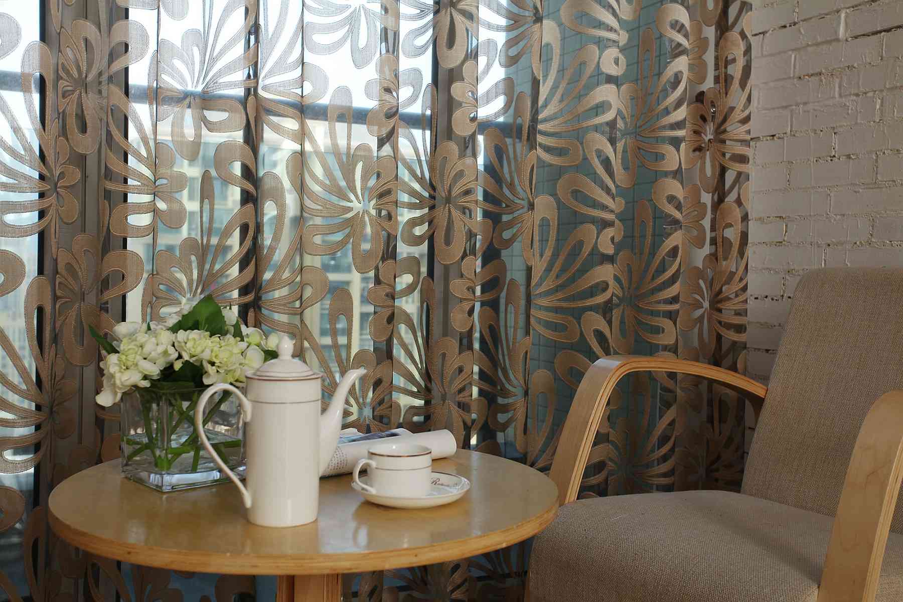 Window Sheer Curtains Panel, Barcelona