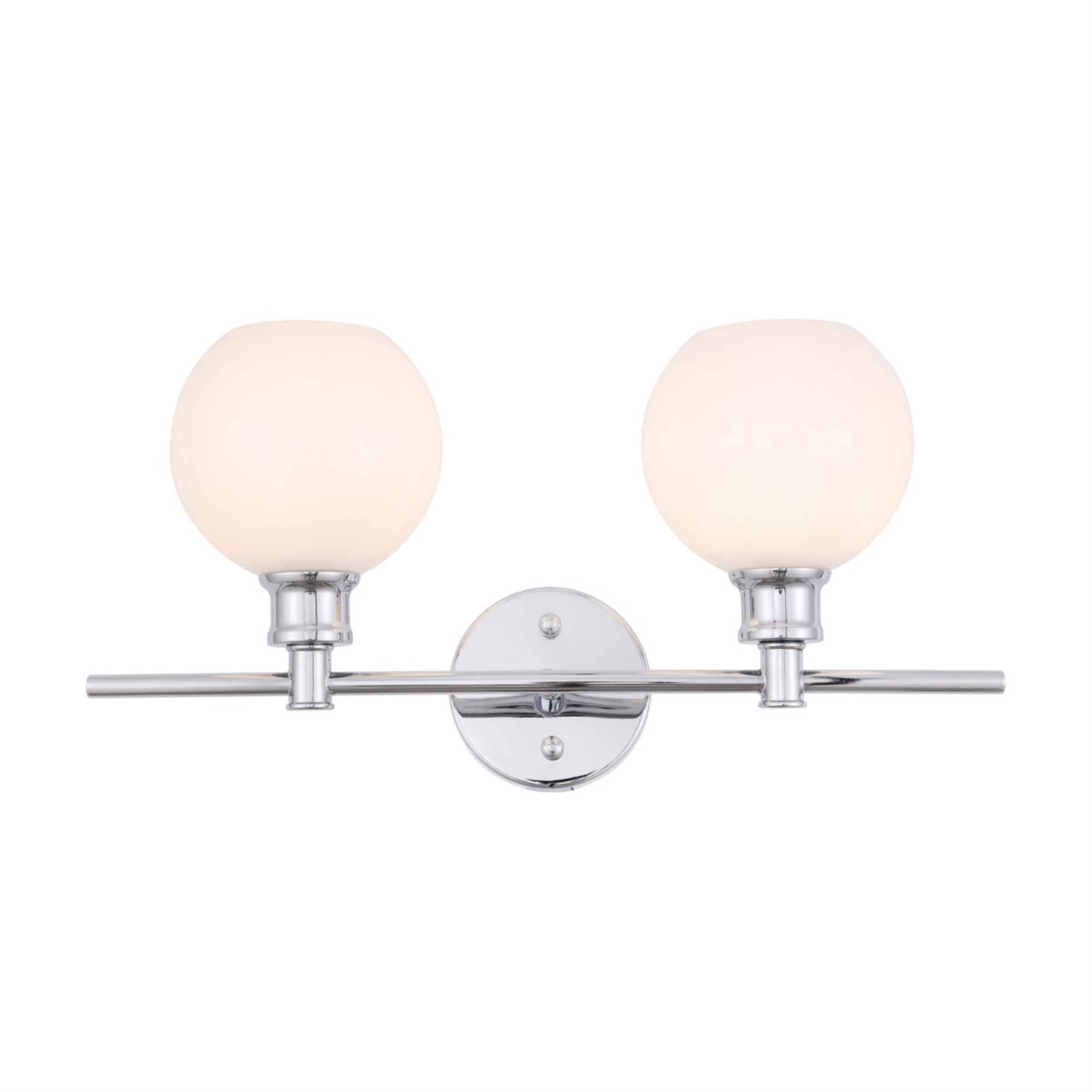 Details About Collier 2 Light Chrome And Frosted White Glass Wall Sconce