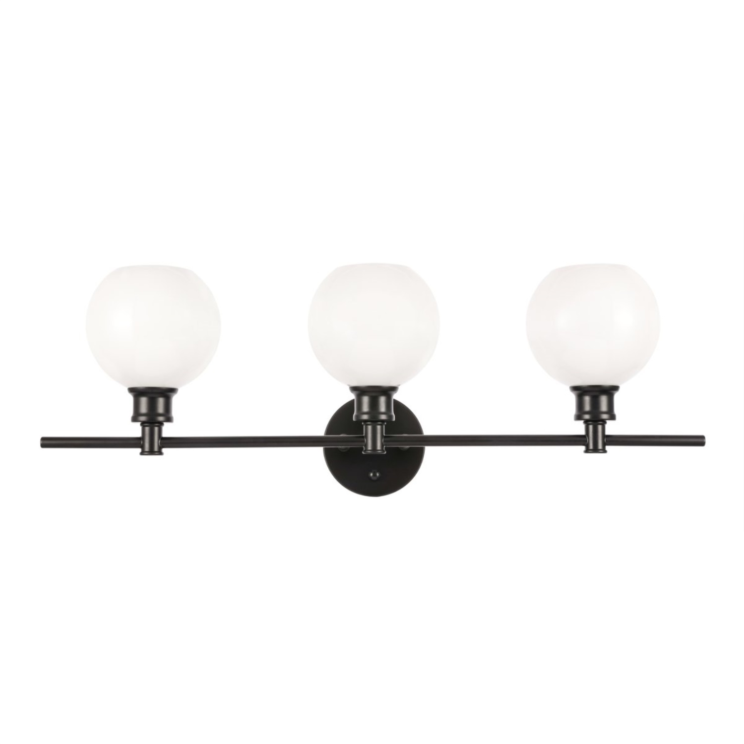 Details About Collier 3 Light Black And Frosted White Glass Wall Sconce
