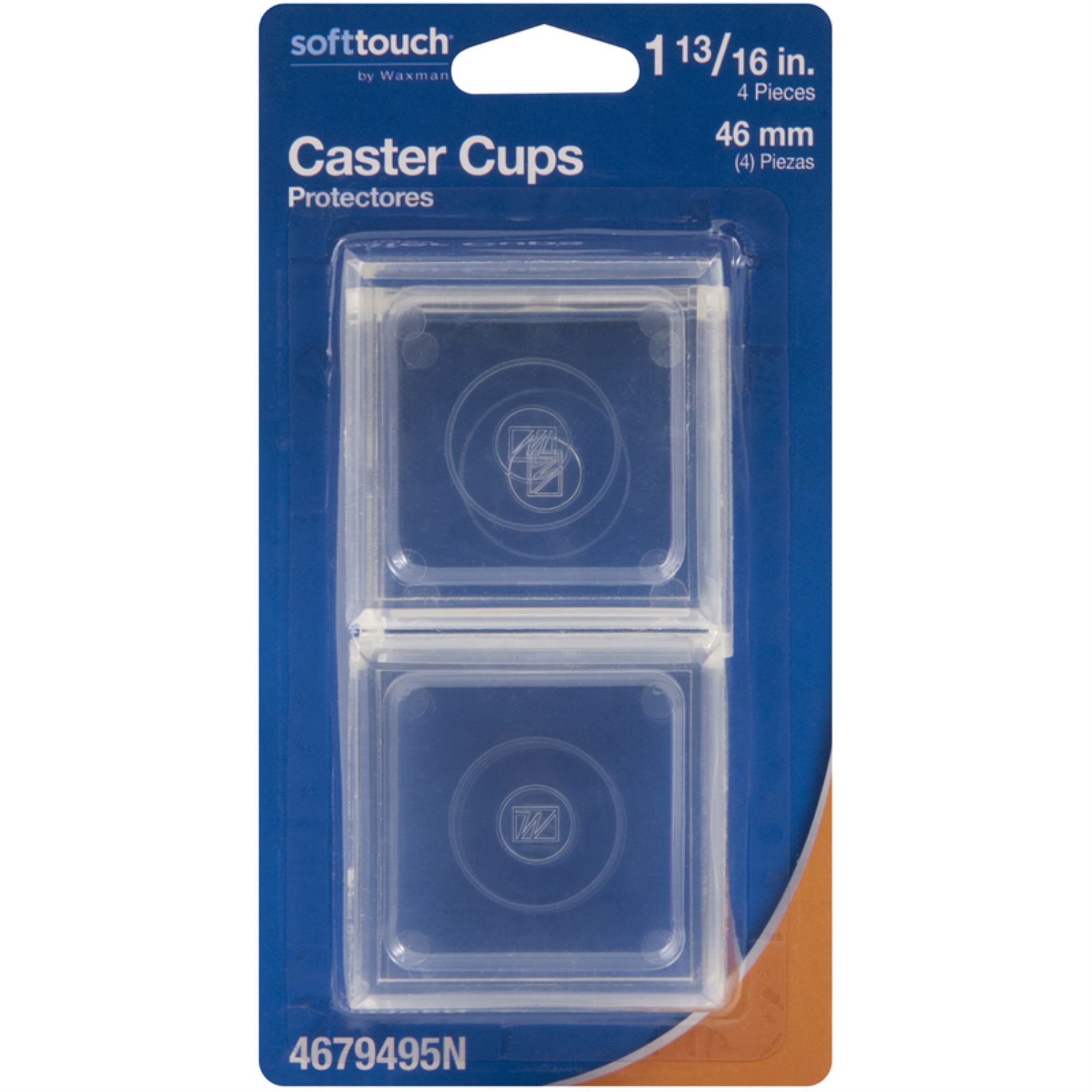 Caster Cups Plst Sqr 4Pk