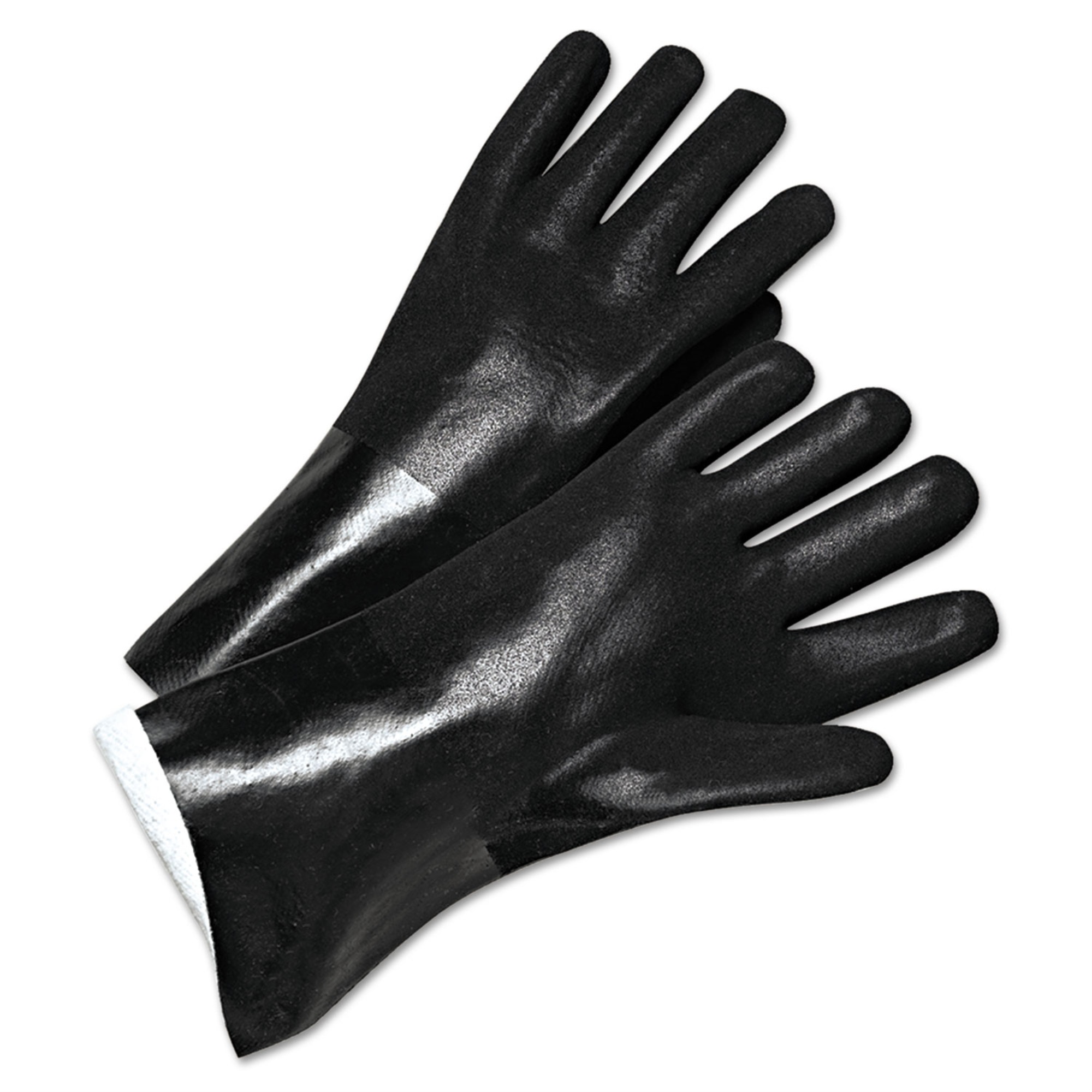 Anchor Brand Pvc Coated Gloves 7400 ,Gloves,2434 14",Pvc,Bk