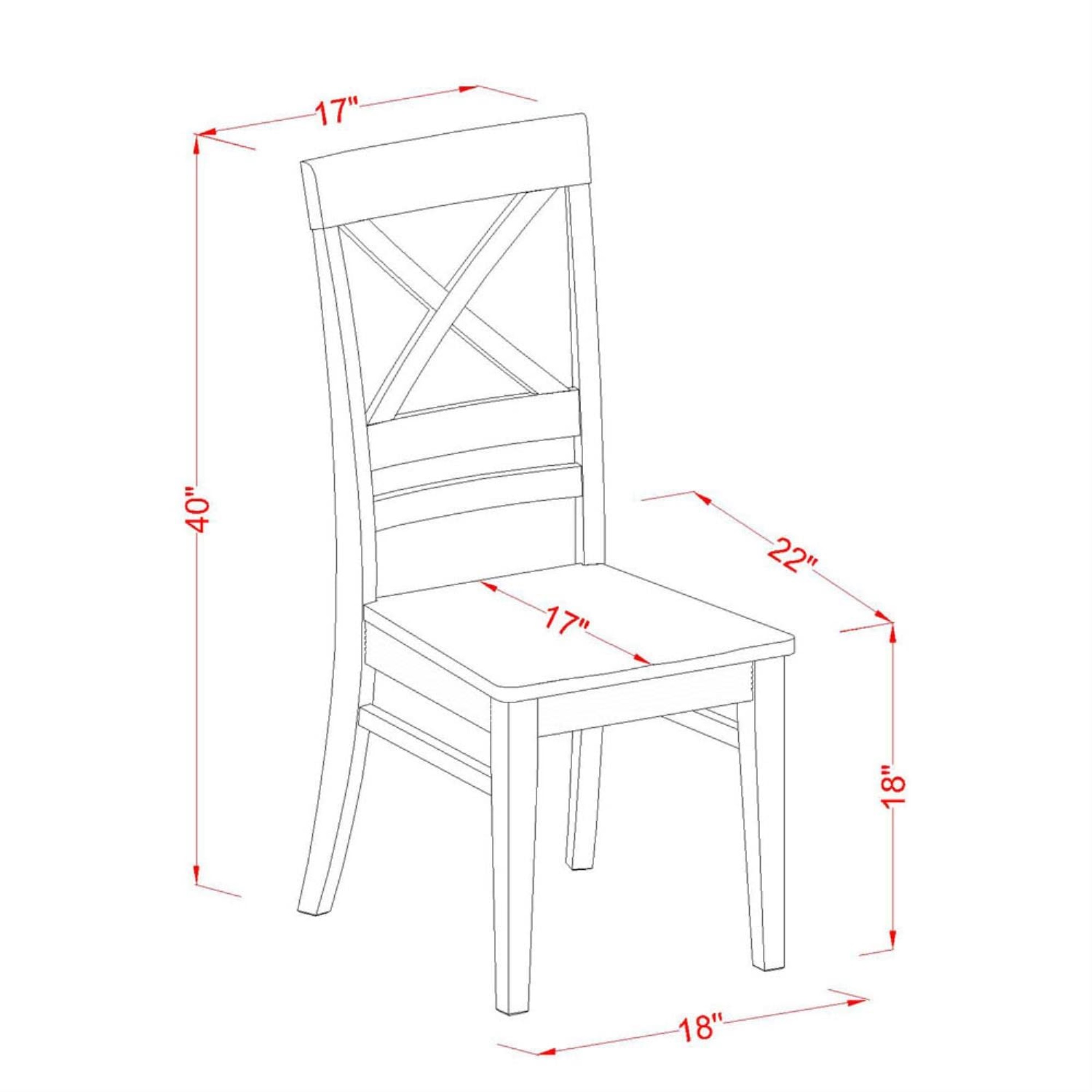 Quincy  Dining  Dining  Room  Chair  With  X-Back  In  Black  &  Cherry  Finish   Set  Of  2