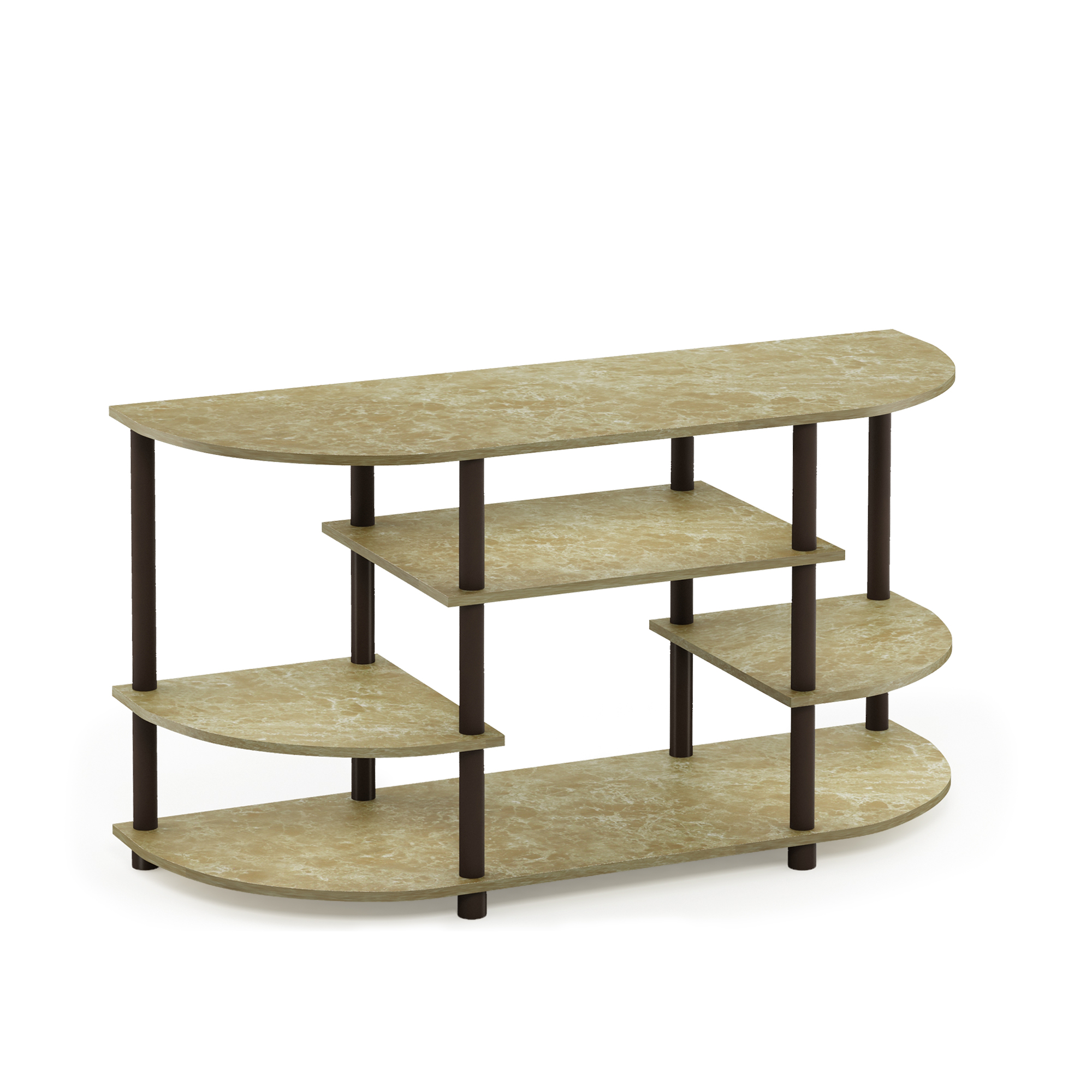 Details About Furinno Jaya 15116 Simple Design Corner Tv Stand French Oak Grey Black