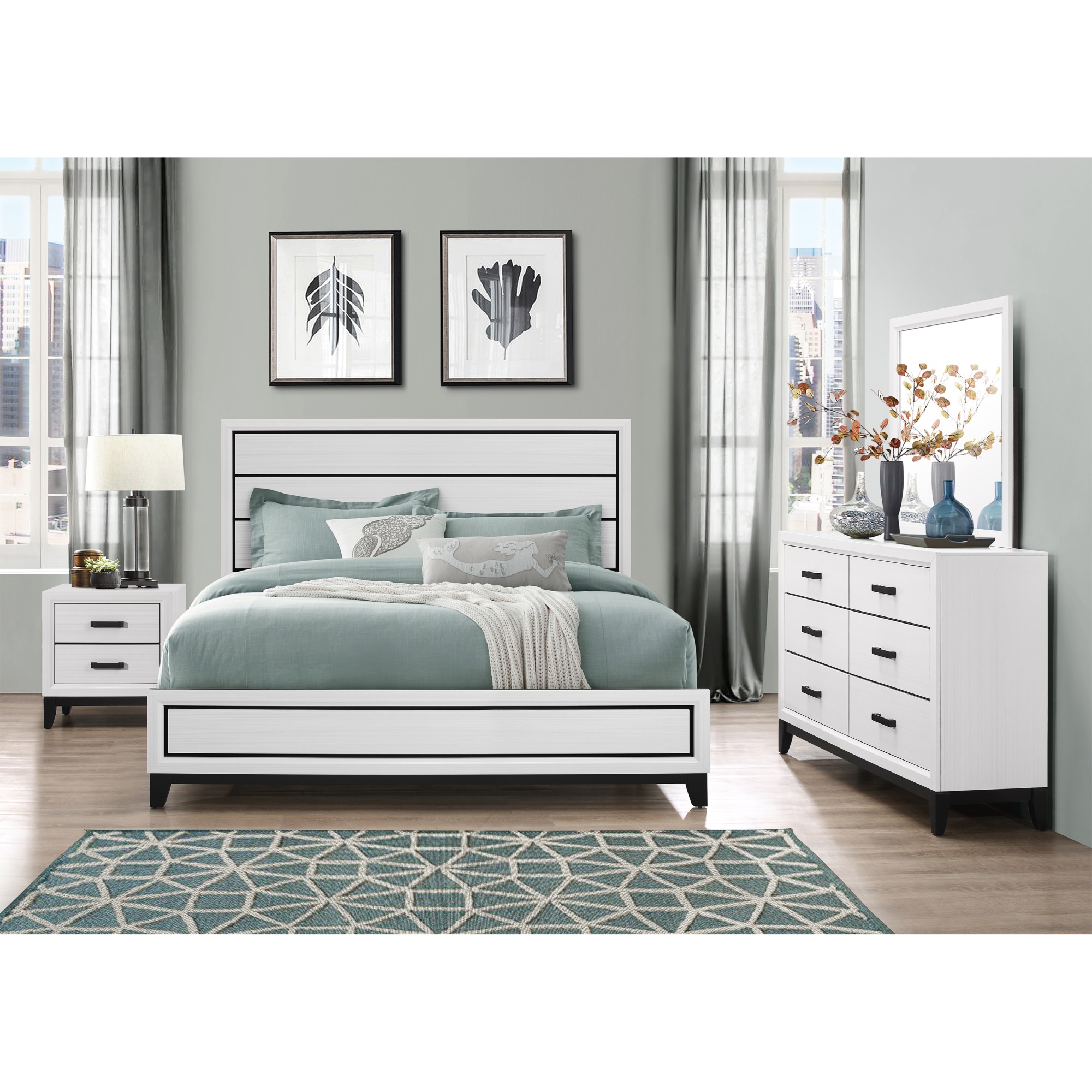 Kate White King Bed