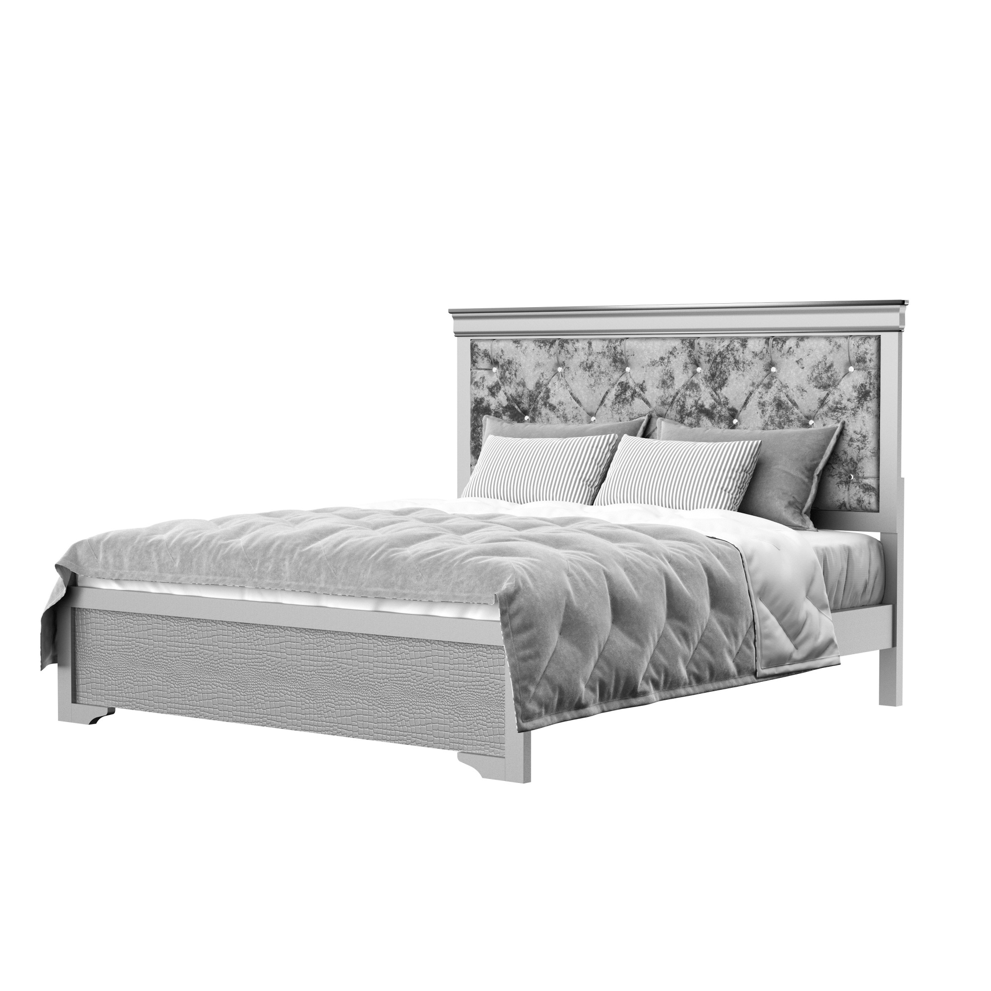 Verona Silver King Bed