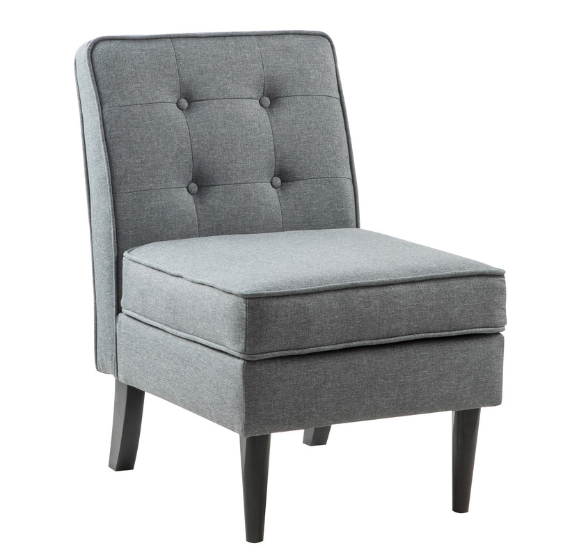Ergode Keira Gray Velvet Accent Chair with Metal Base