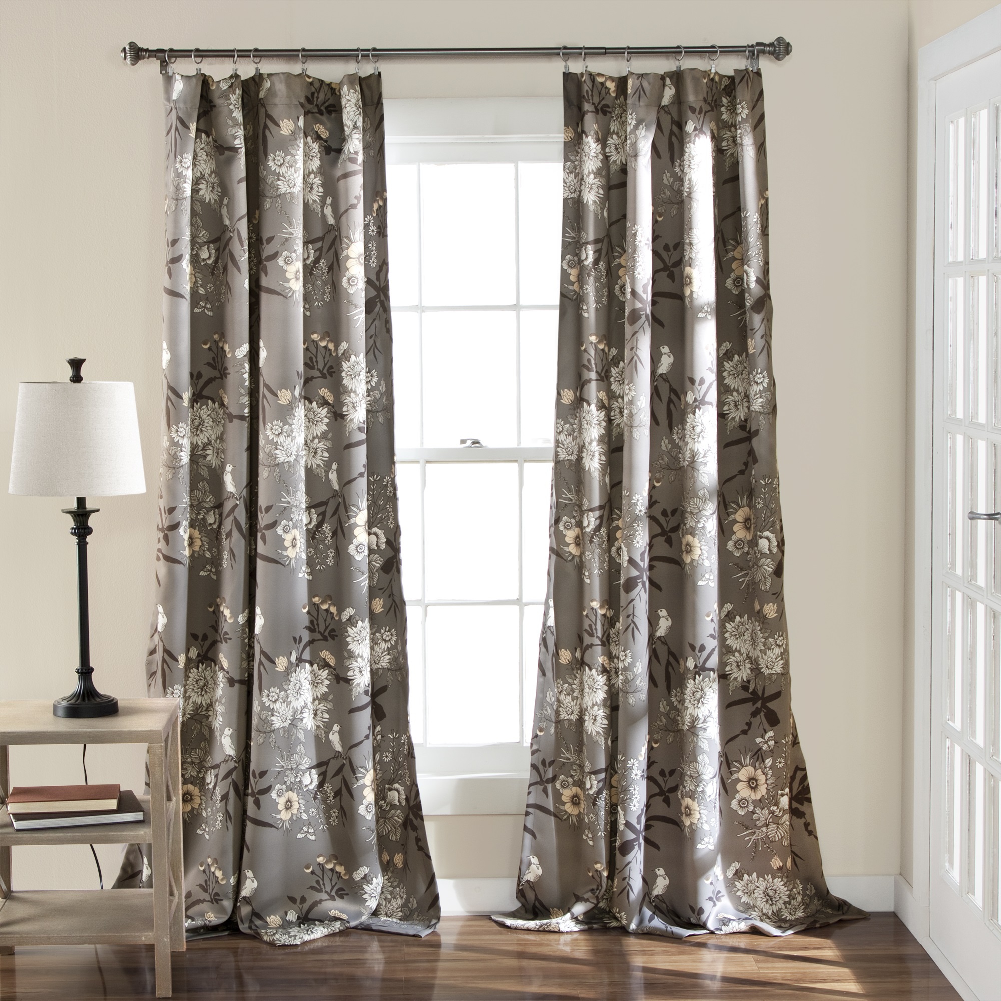 Lush Decor-Botanical Garden Room Darkening Window Curtain Panels 52X108 Set Okazja, niska cena