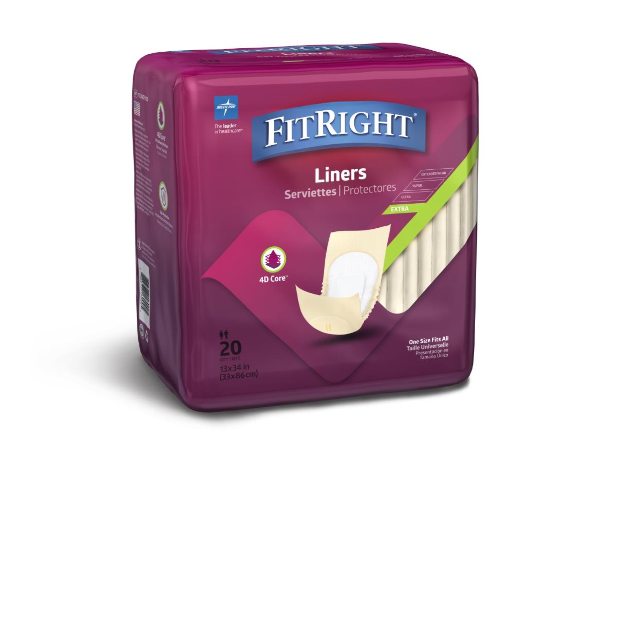 Medline Liners, Incontinence FitRight Incontinence Liners, Moderate