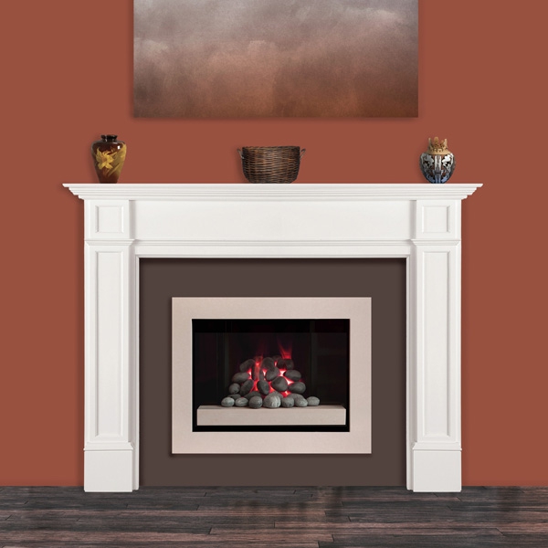 The Marshall 56 inch Fireplace Mantel MDF White Pain