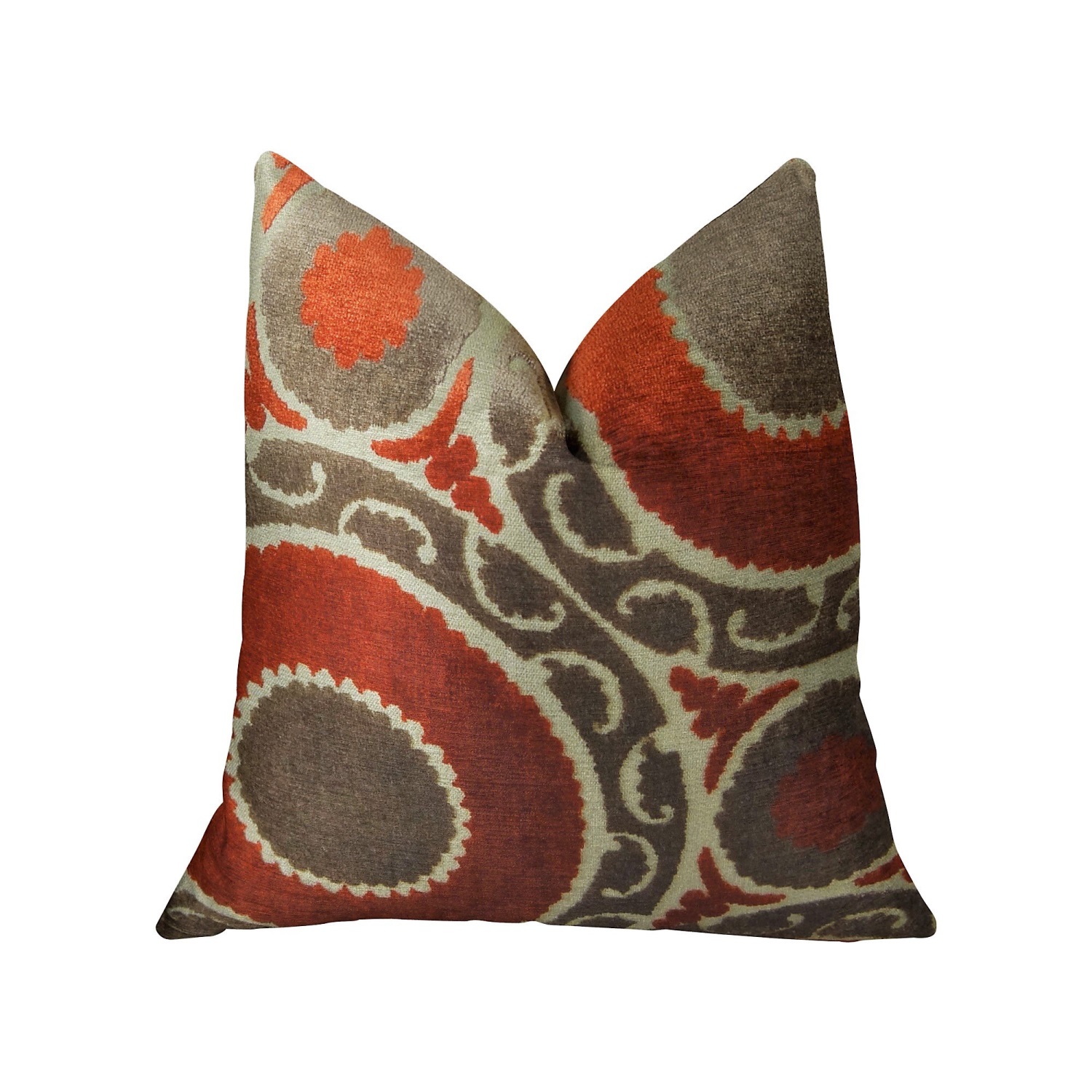 Plutus Pomegranate Handmade Throw Pillow, (Double sided  20" x 30" Queen)