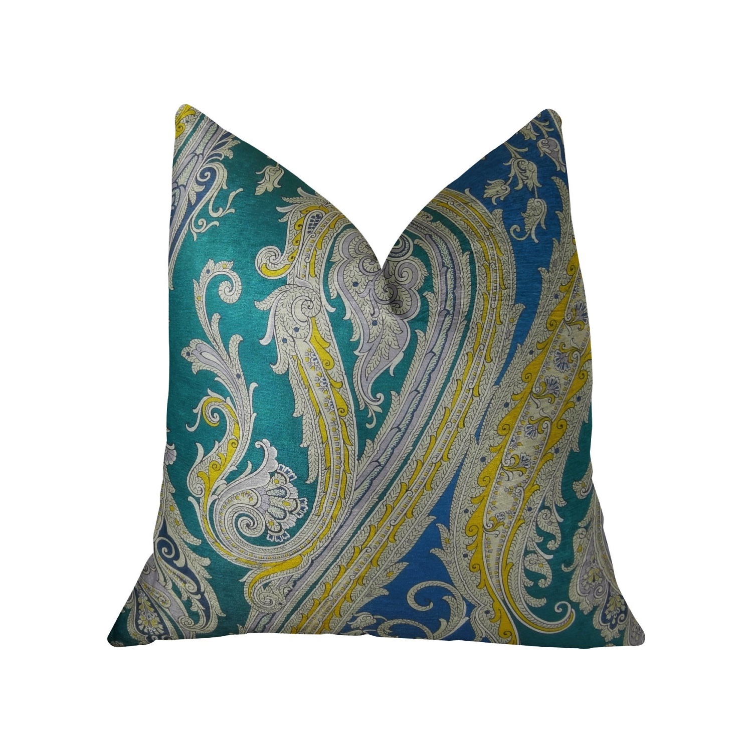 Plutus Fun Paisley Handmade Throw Pillow, (Double sided  16" x 16")