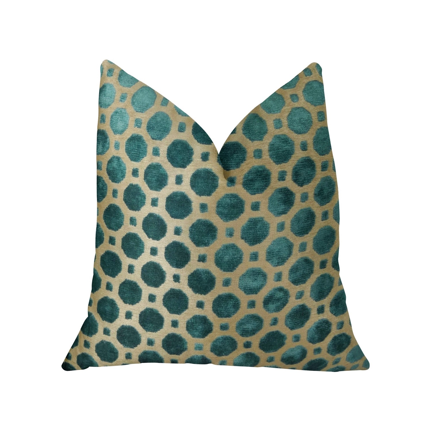 Plutus Velvet Turquoise Handmade Throw Pillow, (Double sided  24" x 24")