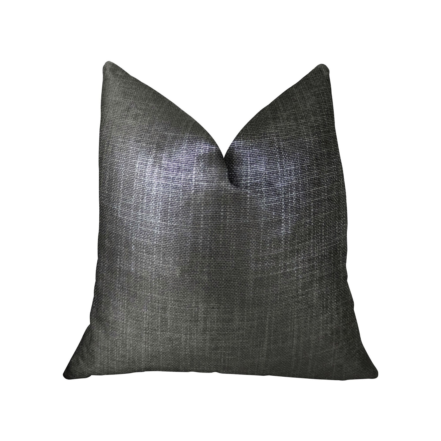 Plutus Glazed Linen Indigo Handmade Double Sided Throw Pillow, (Double sided  22" x 22")