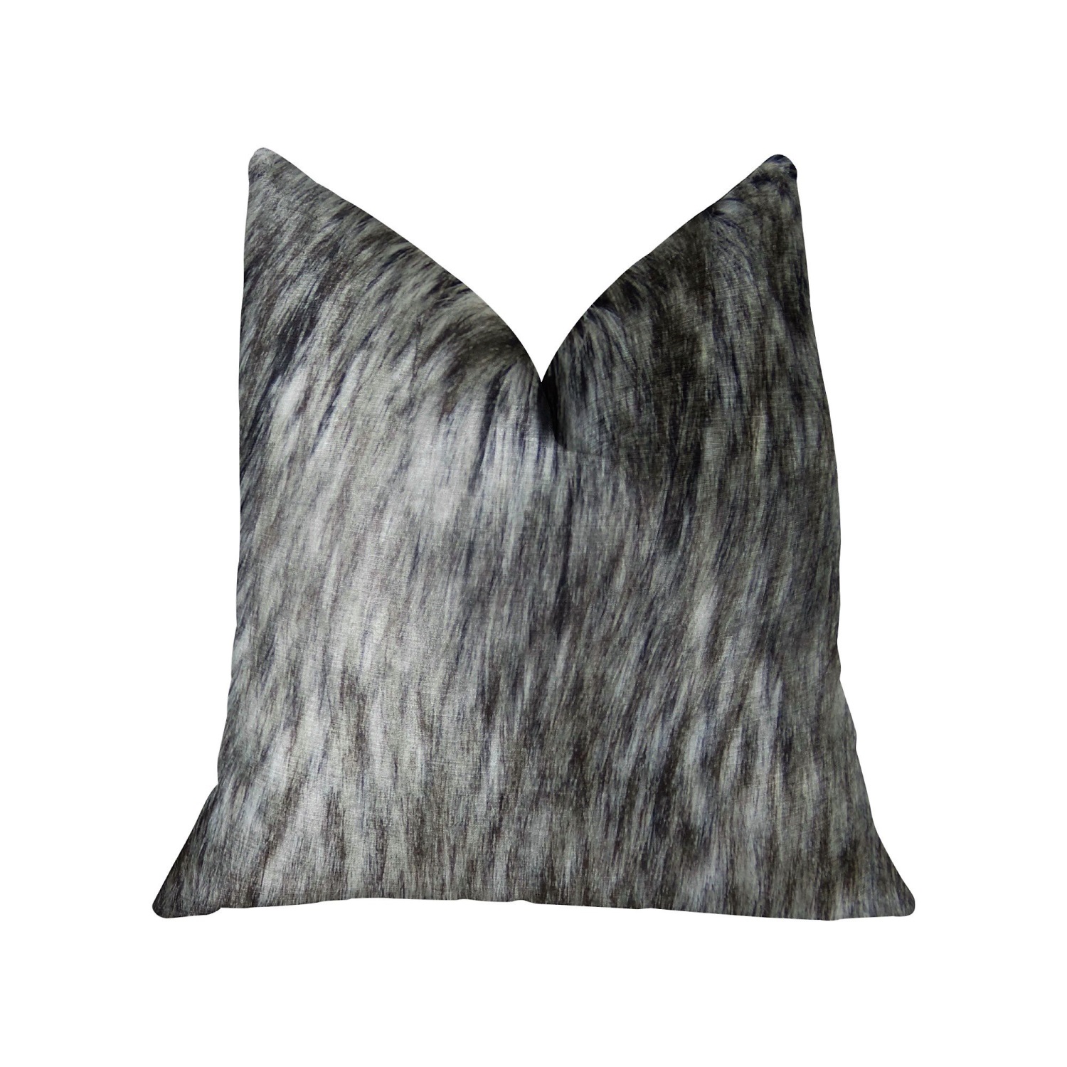 Plutus Siberian Faux Husky Handmade Throw Pillow, (Double sided  22" x 22")