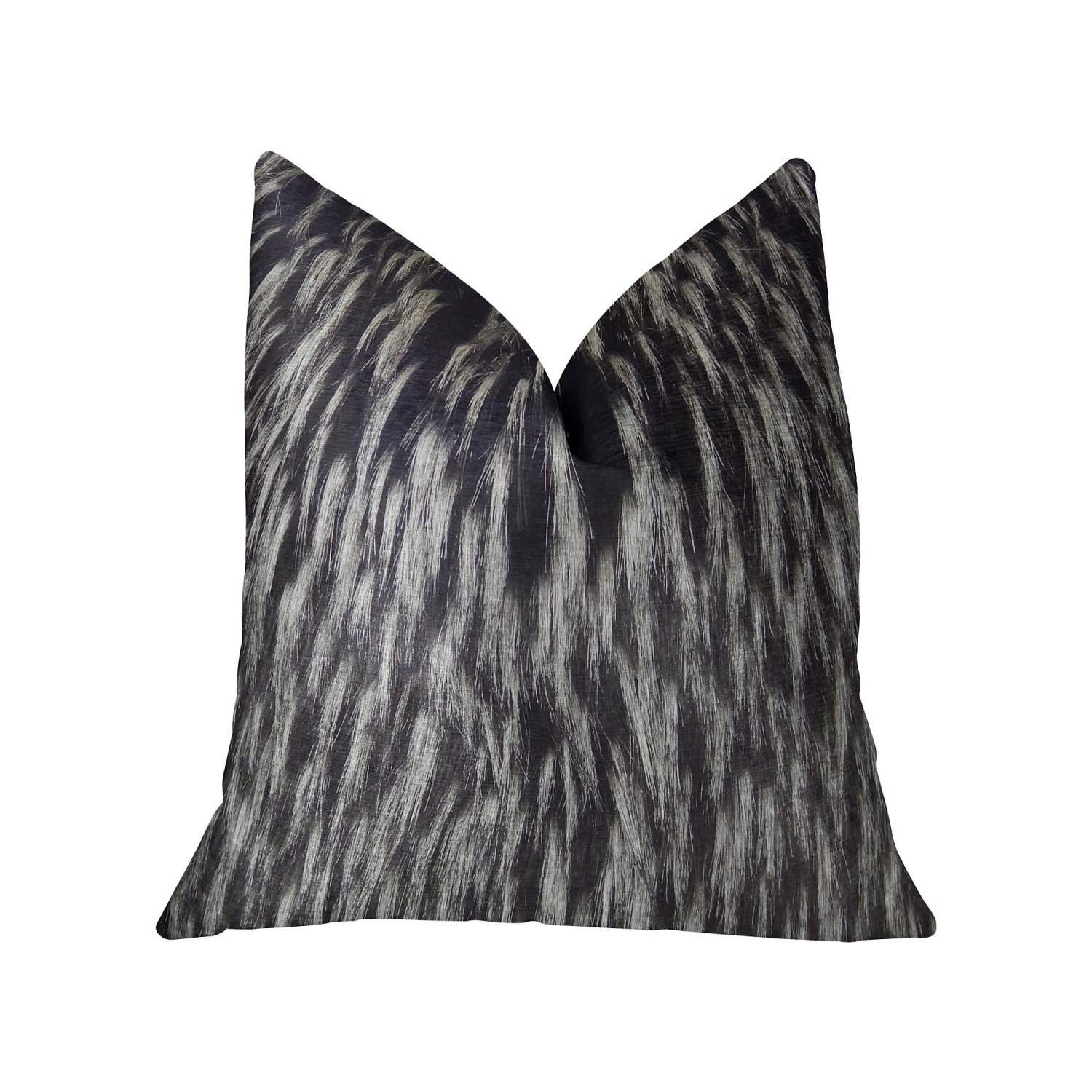Plutus Wolf Fur Handmade Throw Pillow, (12" x 25")