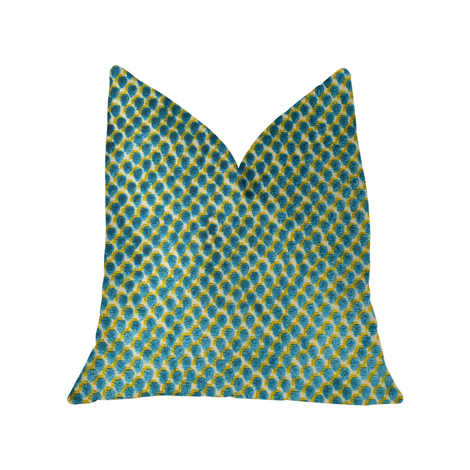Plutus Sea Green Iota Turquoise Luxury Throw Pillow - Double sided  20" x 30" Queen