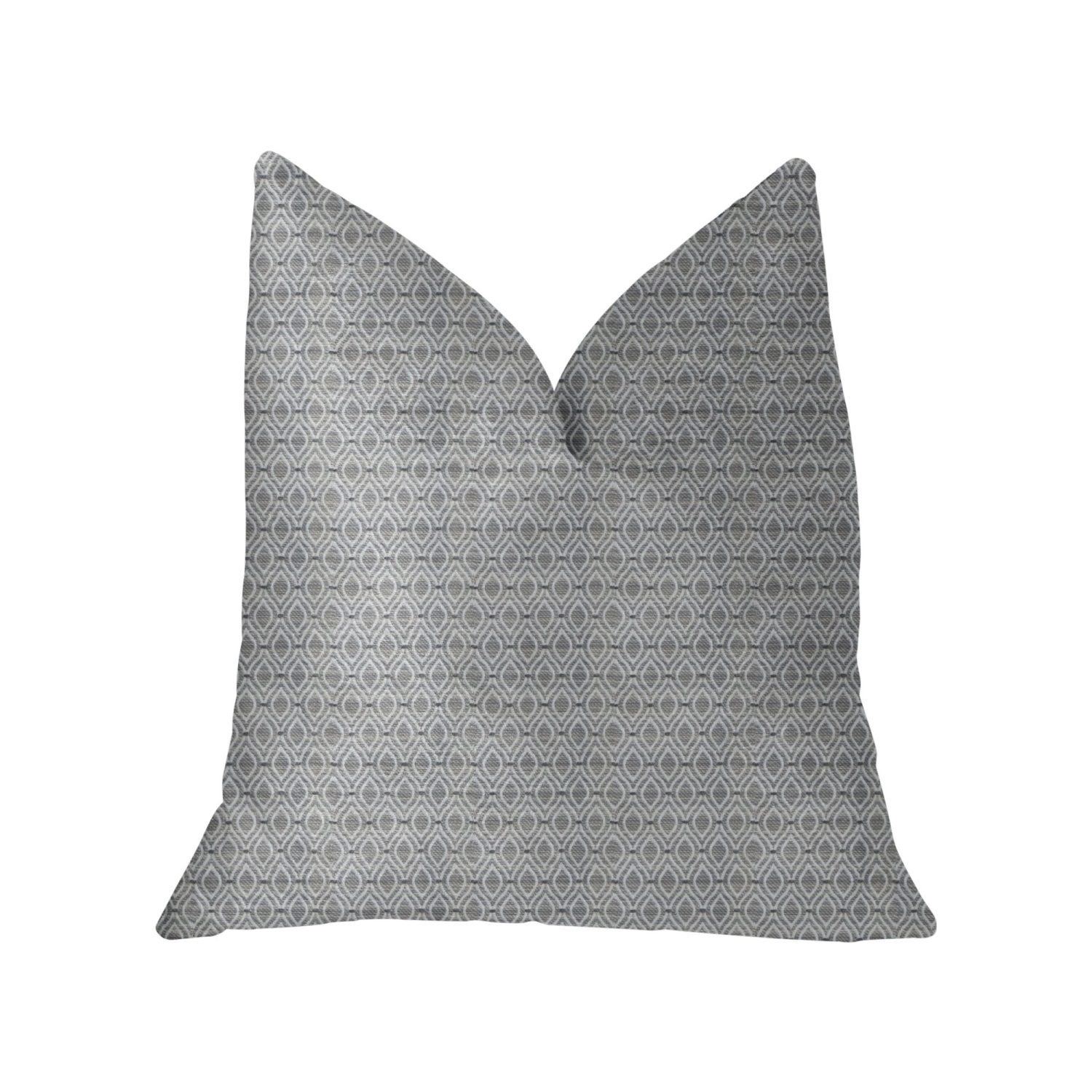 Plutus Deluxe Rockland Beige and Silver Luxury Throw Pillow - Double sided  16" x 16"