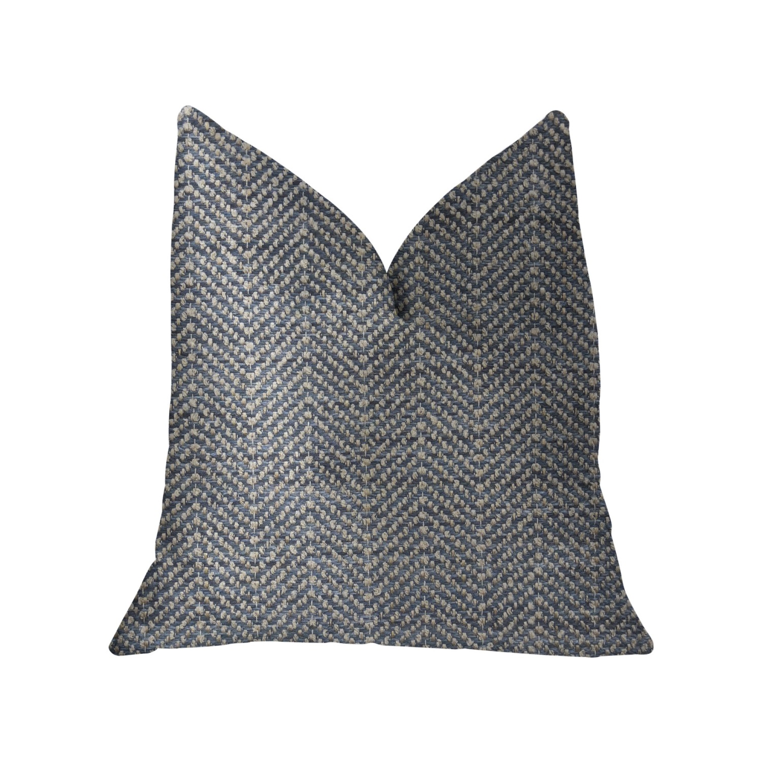 Plutus Amalfi Blue and Ivory Luxury Throw Pillow - Double sided  20" x 20"