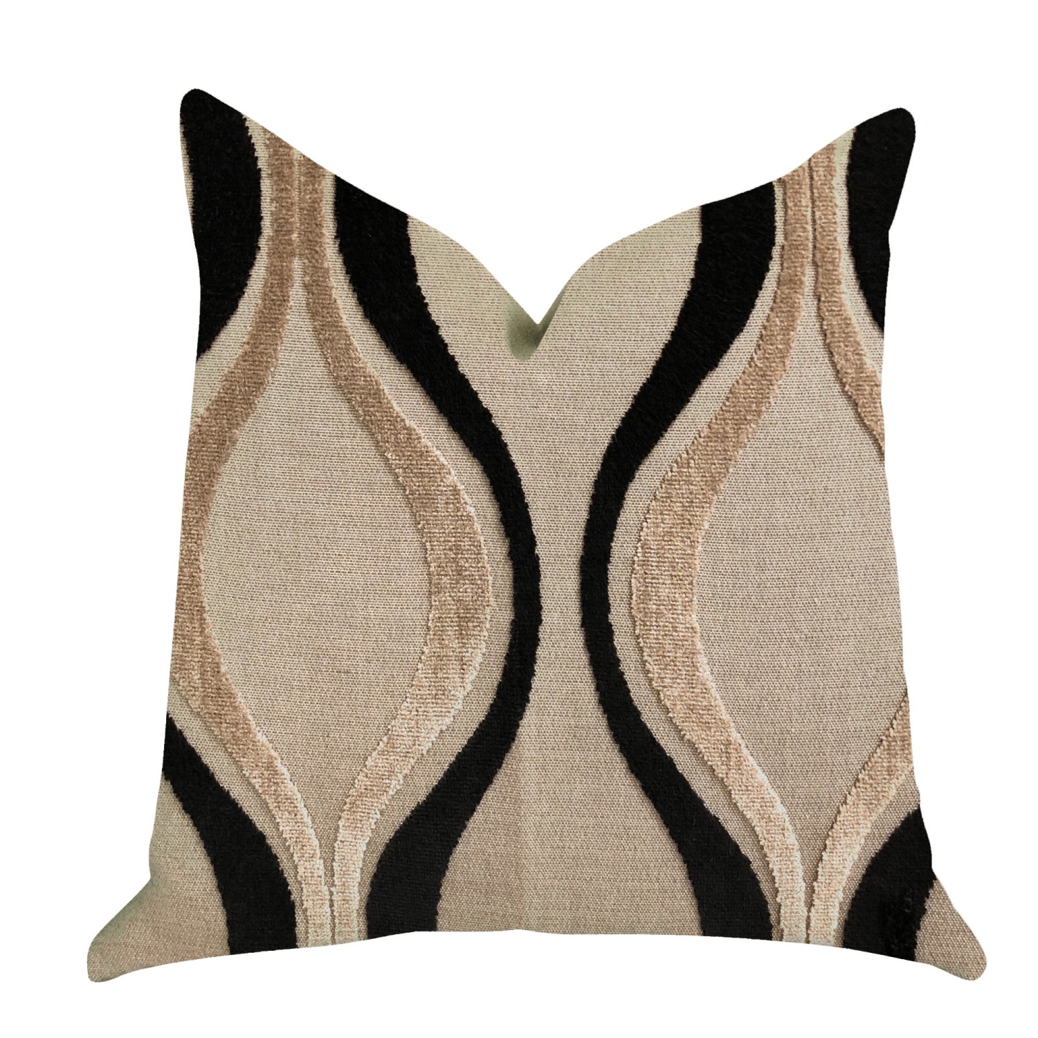 Plutus Misty Belvedere Luxury Throw Pillow in Brown and Black Tones   - Double sided  20" x 36" King