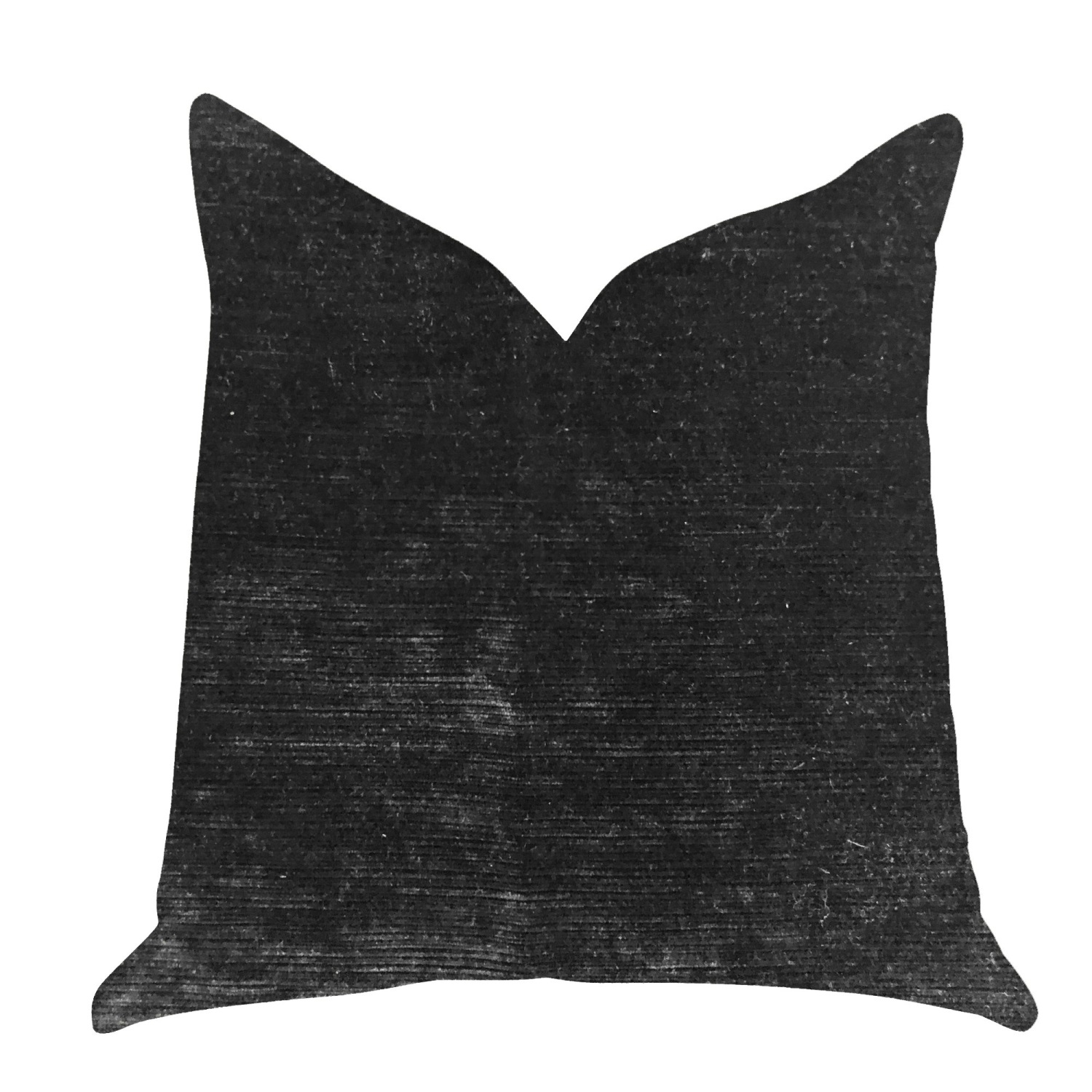 Plutus Onyx Caviar Velvet Throw Pillow in Black  - Double sided  20" x 30" Queen