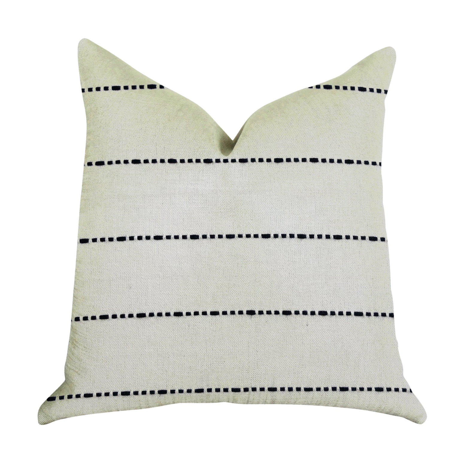 Plutus Interweave Vanilla Bean Luxury Throw Pillow in Black and White - Double sided  12" x 25"