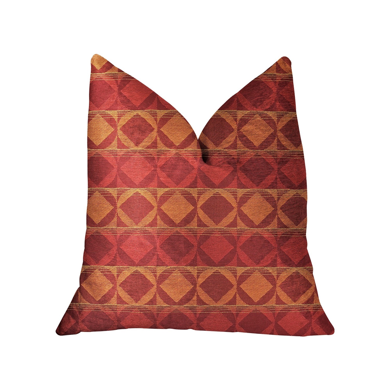 Plutus Celestial Red and Orange Luxury Throw Pillow - Double sided  20" x 20"