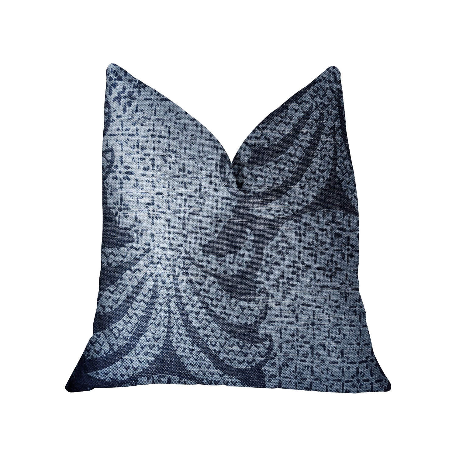 Plutus Pineapple Crush Blue and Black Luxury Throw Pillow - Double sided  18" x 18"