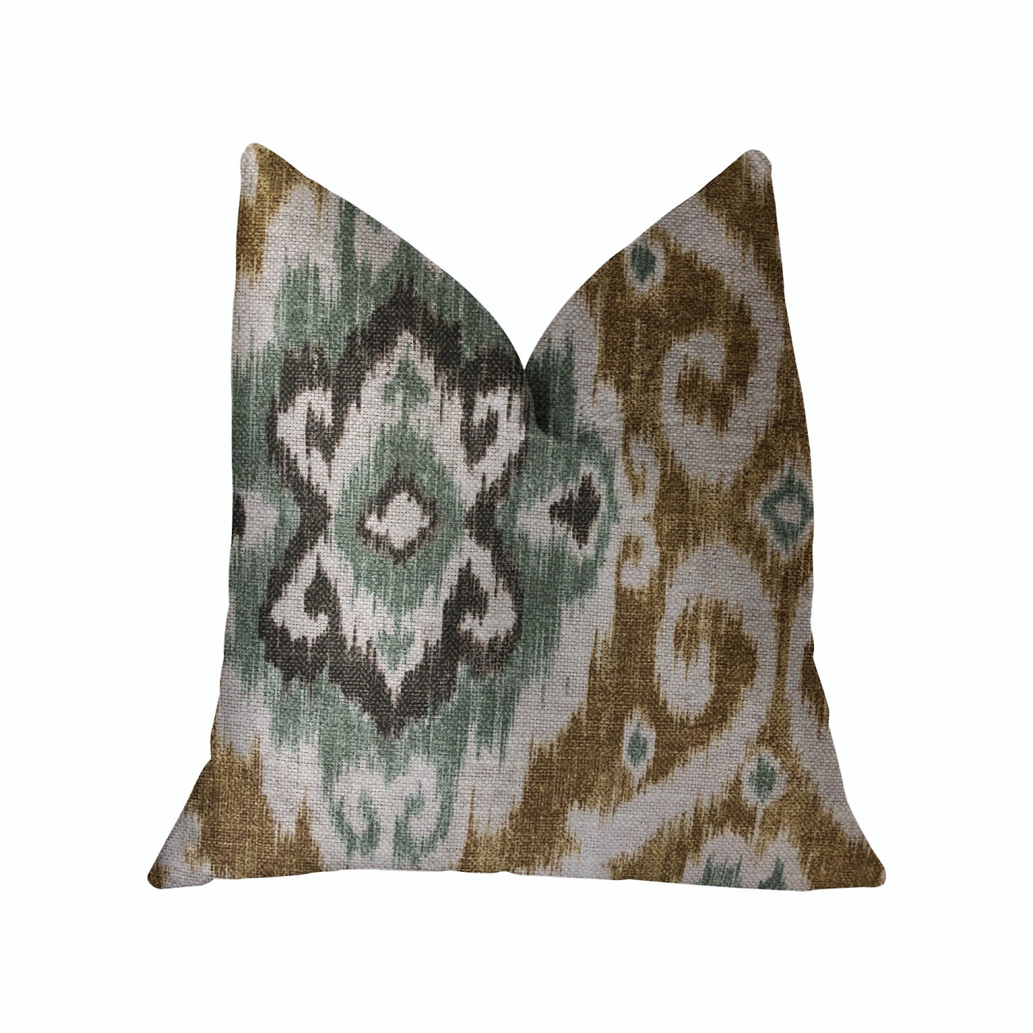 Plutus Ambrosia Yellow and Beige Luxury Throw Pillow - Double sided  22" x 22"