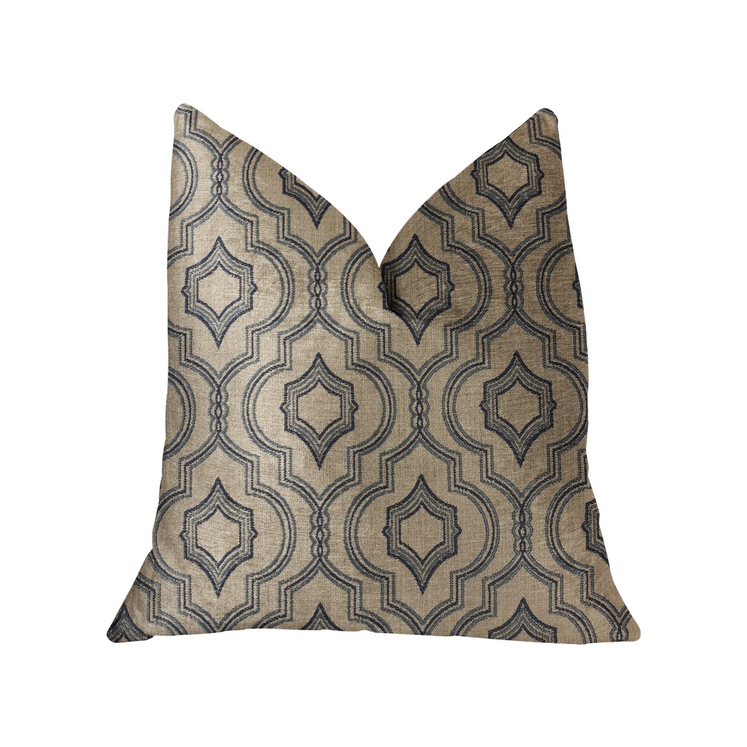 Plutus Anise Black and Beige Luxury Throw Pillow - Double sided  22" x 22"