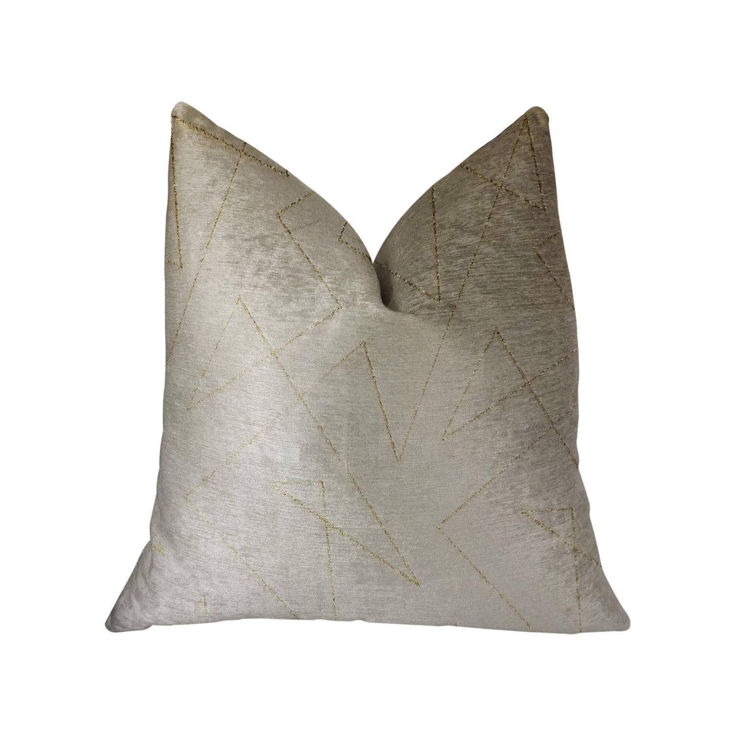 Plutus Gold Divinity Gold and Beige Luxury Throw Pillow - Double sided  20" x 20"