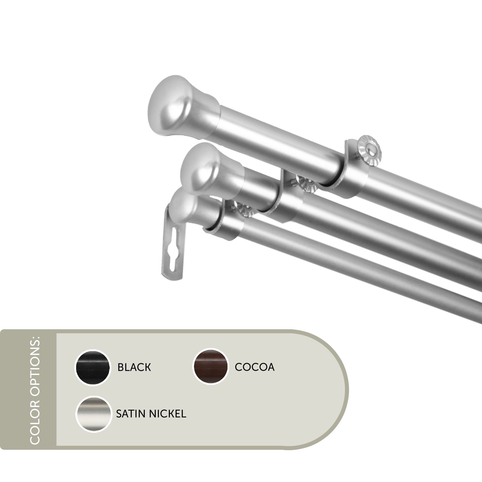 13/16 inch Basic Triple Curtain Rod eBay