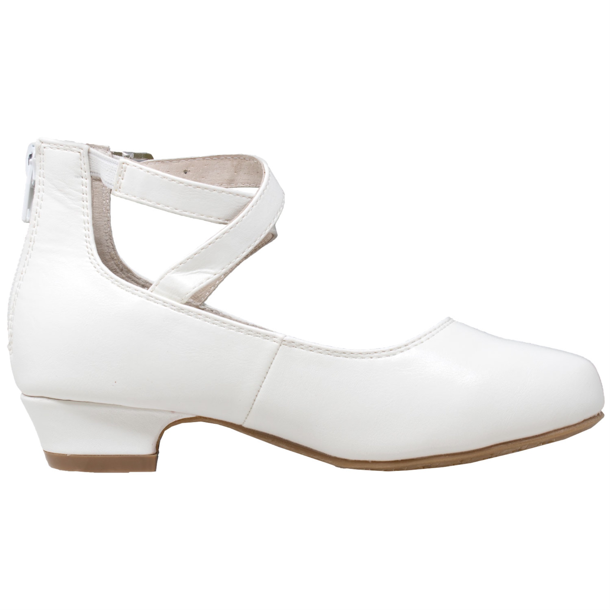 Kids Dress Shoes Embroidered Butterfly Mary Jane Block Heel Pumps White SZ 1 | eBay