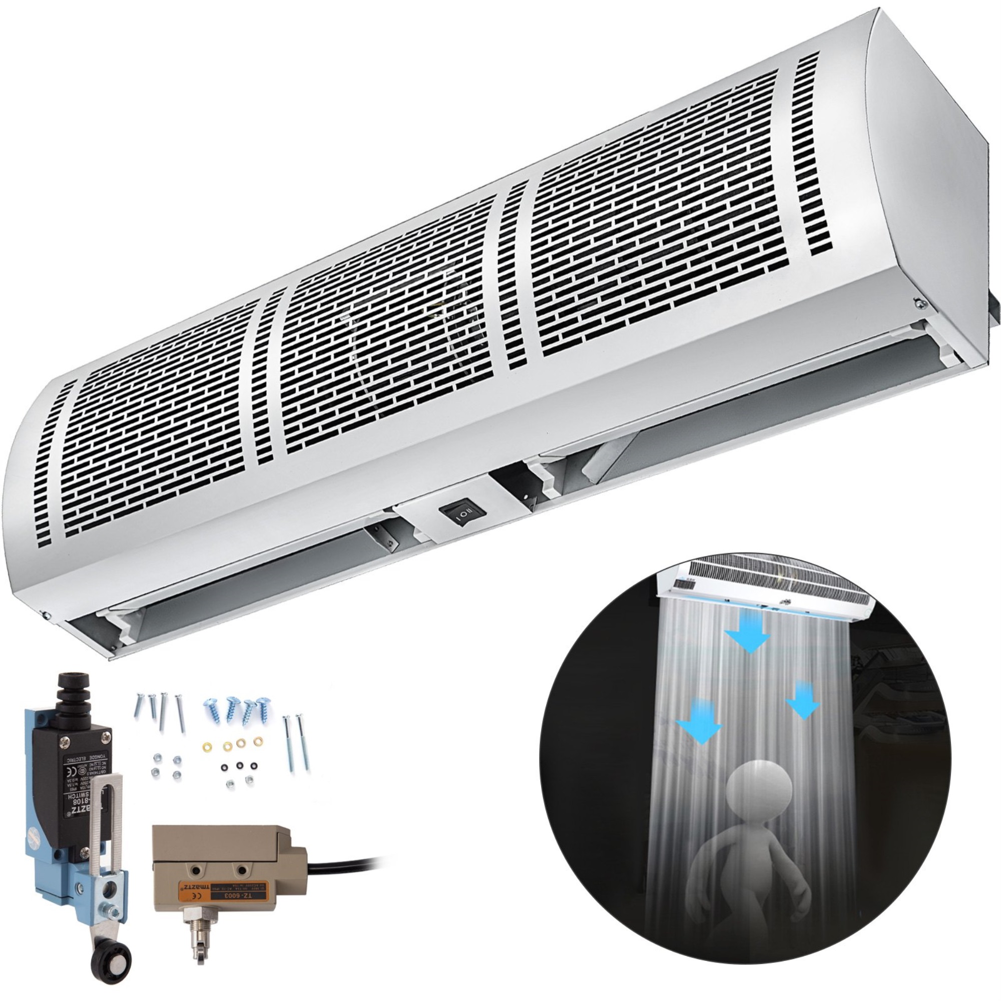 VEVOR 24" Super Power Industrial Air Curtain 1667cfm 2 Speeds W/2 Limit