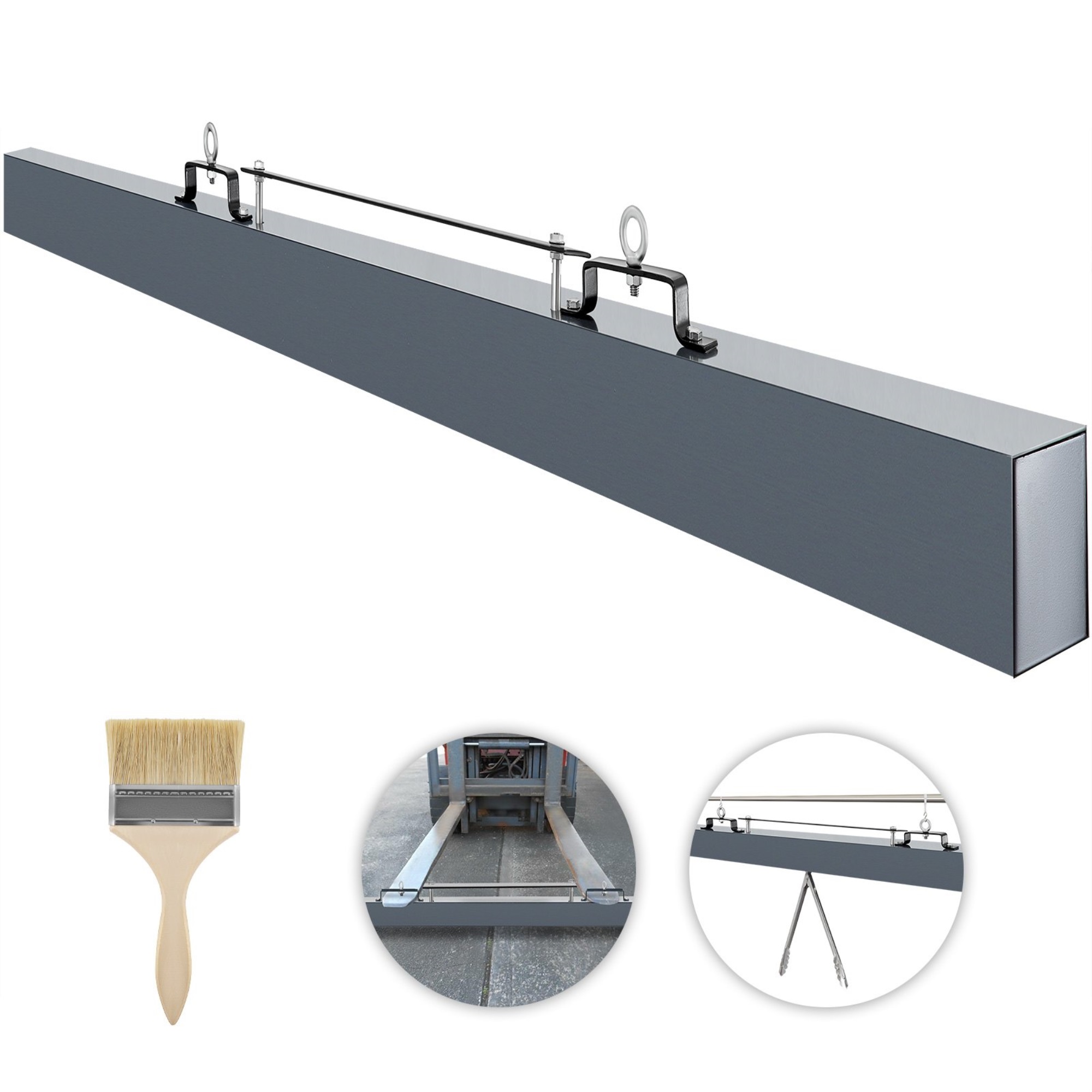 VEVOR 84 Inch Hanging Sweeper Bar W/ Quick Release Floor