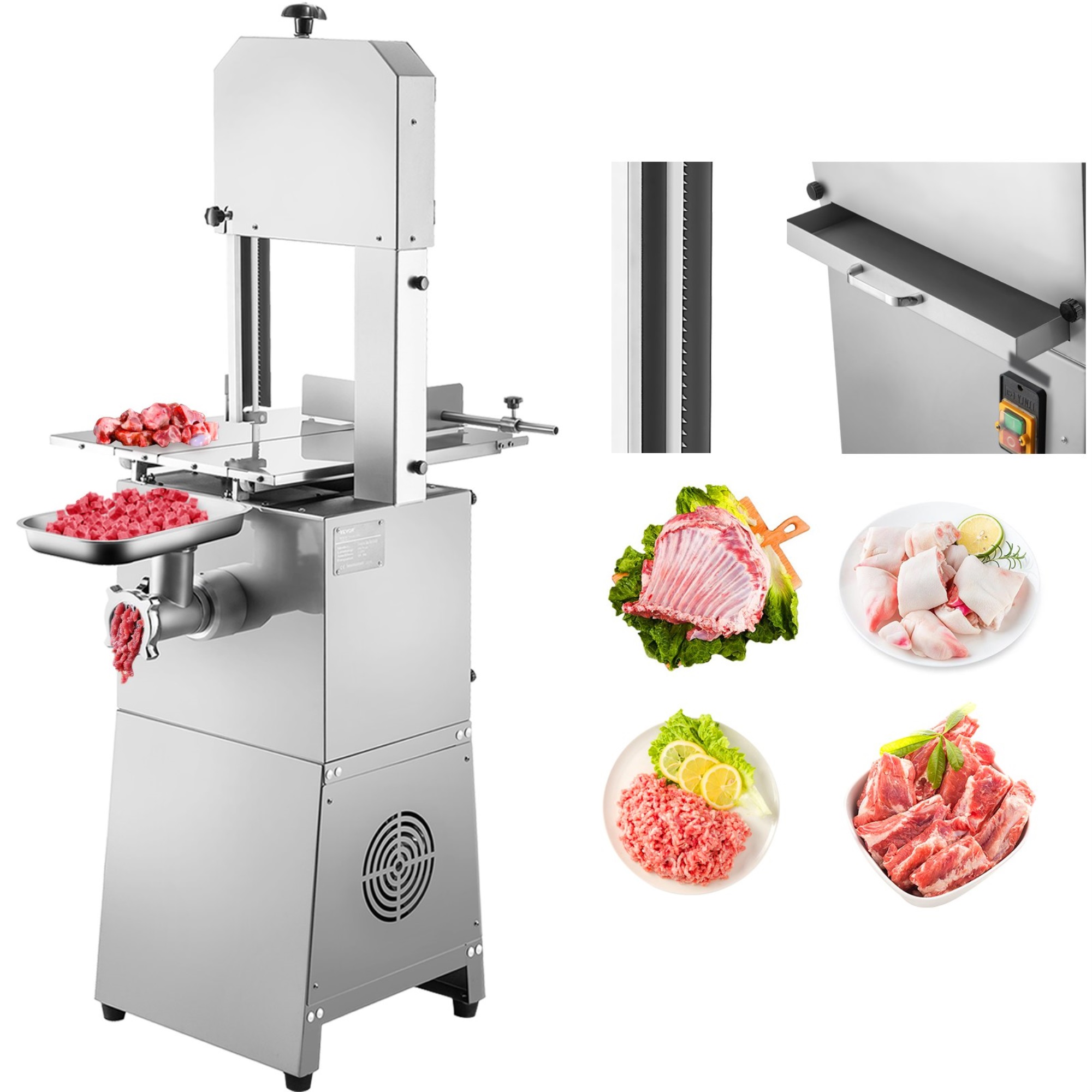 DGNJQ550W110VHK90V1 VEVOR Meat Saw Electric Meat Bond Saw w/ Builtin