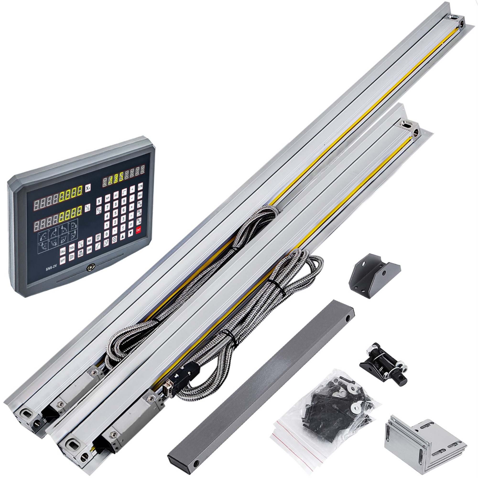 3-Axis Digital Readout DRO Kit With 4x20x26 Linear Glass Scales For Bridgeport CNC Mill