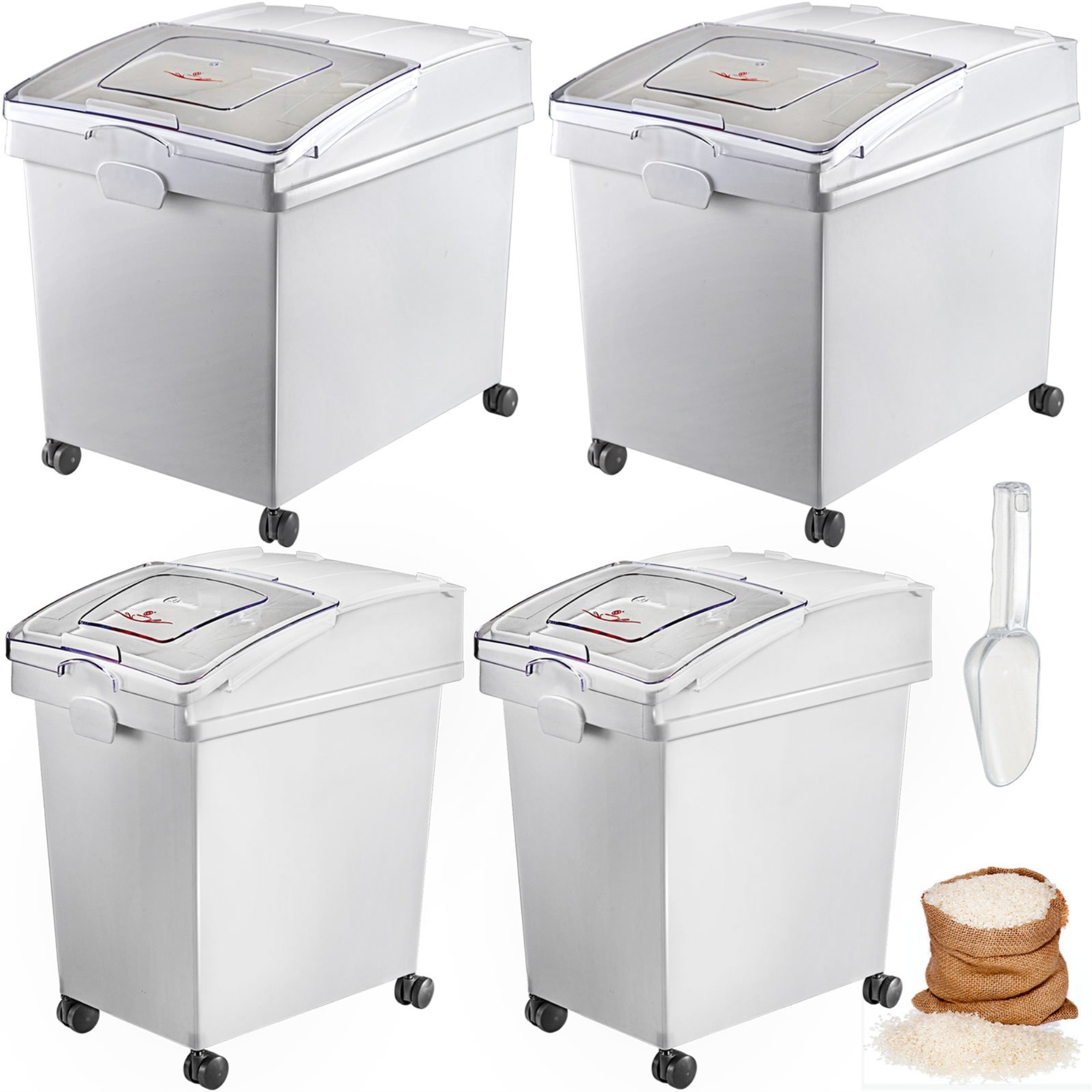 VEVOR 4 Pack Ingredient Storage Bin 10.5 Gal 6.6 Gal Flour Bin On
