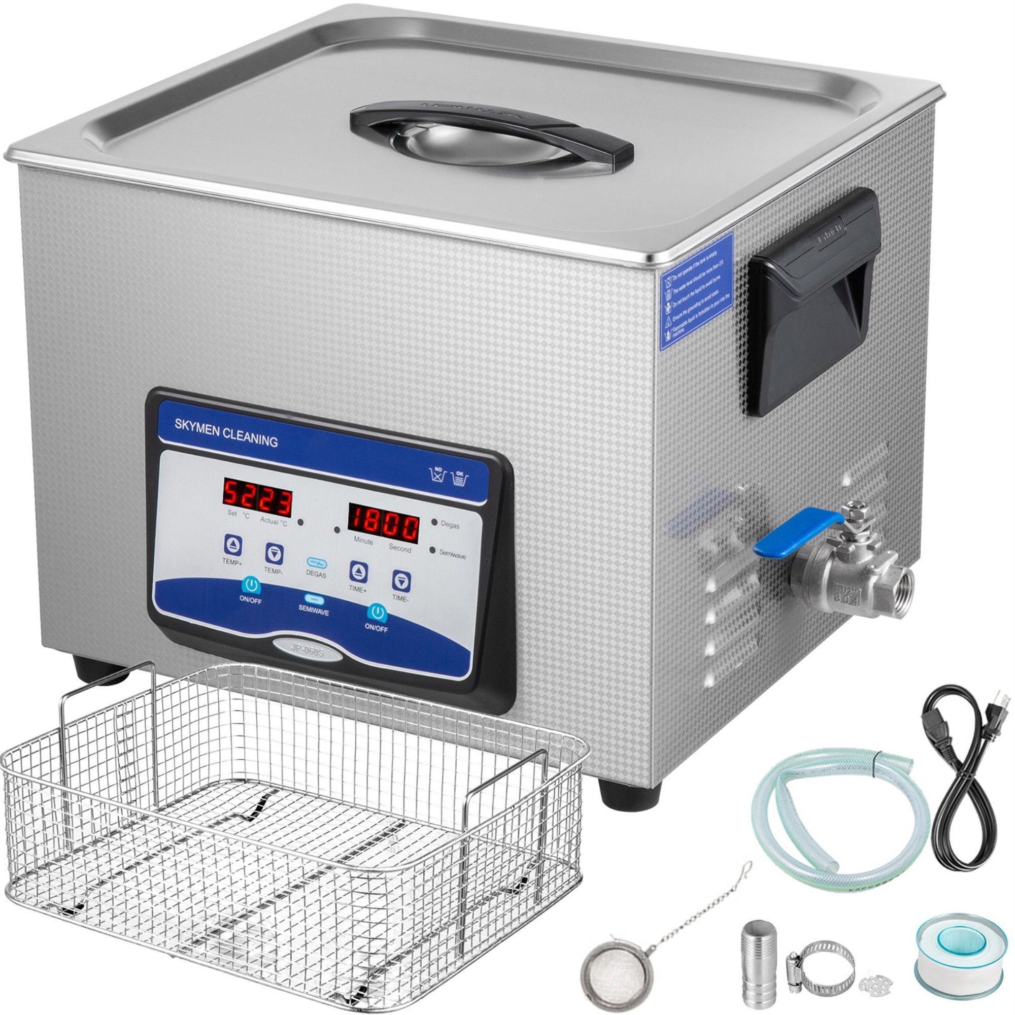 VEVOR Ultrasonic Cleaner Ultrasonic Machine 15l 240/480w Degas Digital
